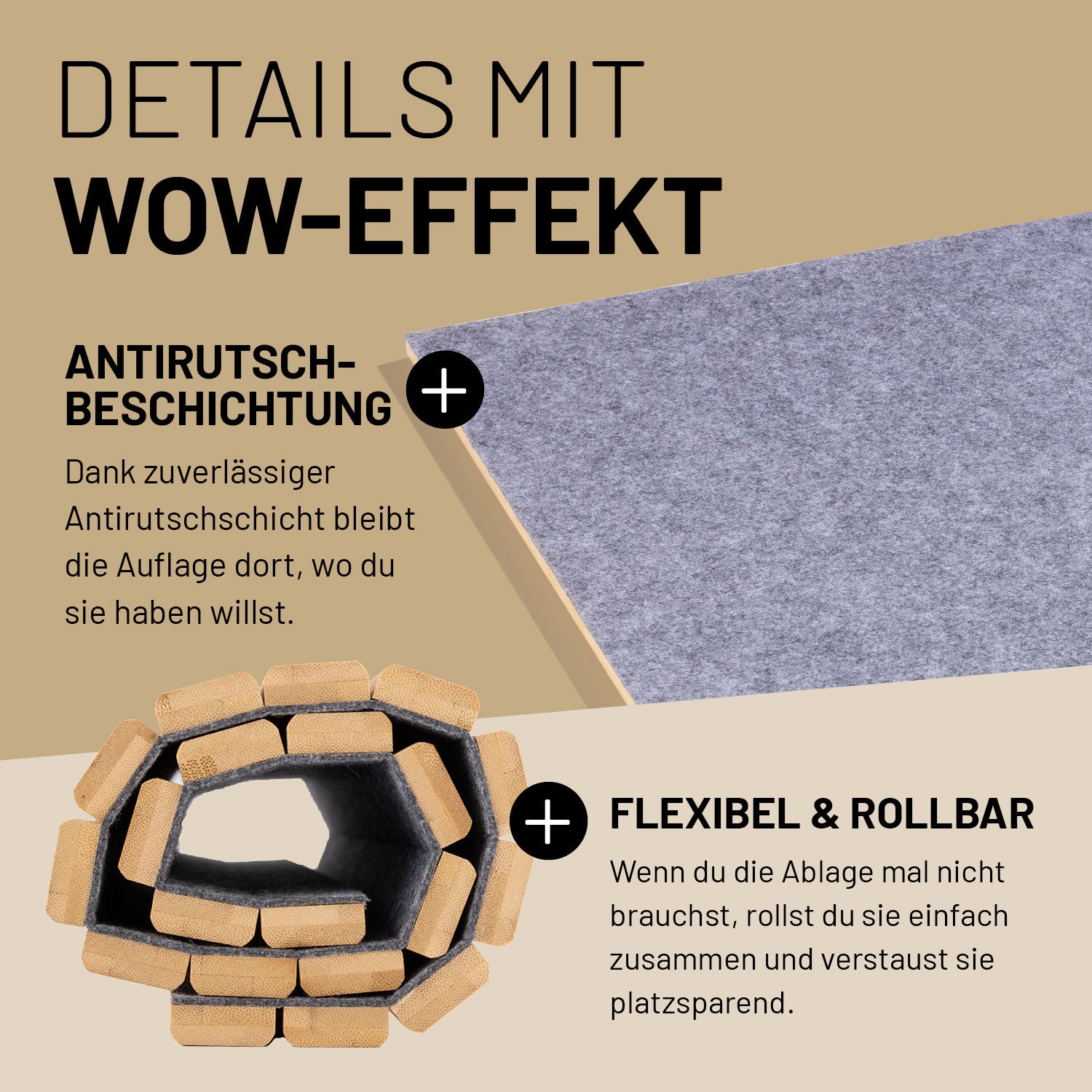 Bambusauflage für Modular-Hocker - 54 x 50 x 1 cm