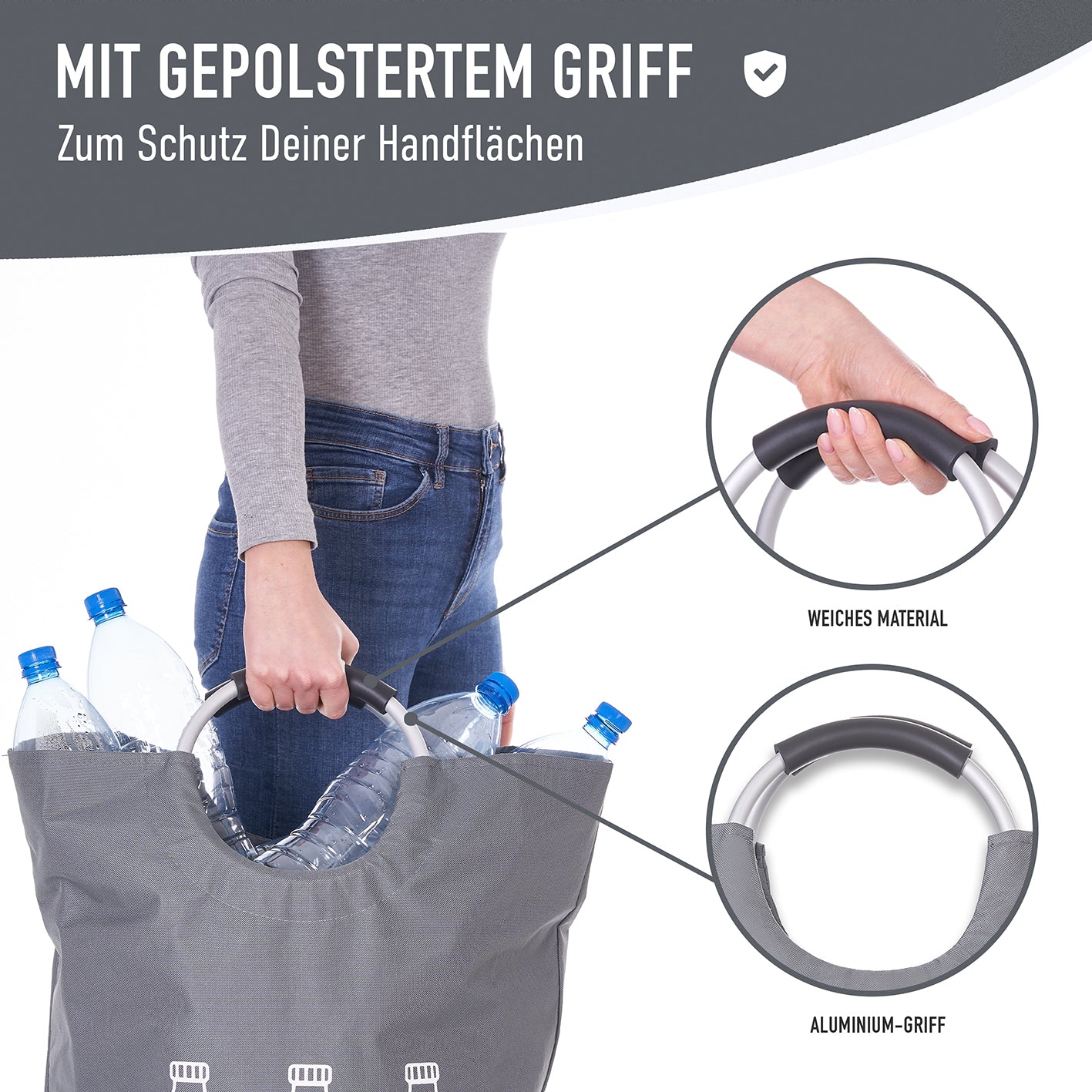 Faltbarer Pfandflaschen Sammelbehälter - Grau