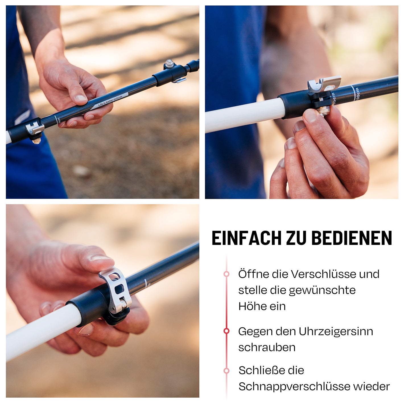 Teleskop Wanderstöcke - Carbon - 110 cm / 135 cm