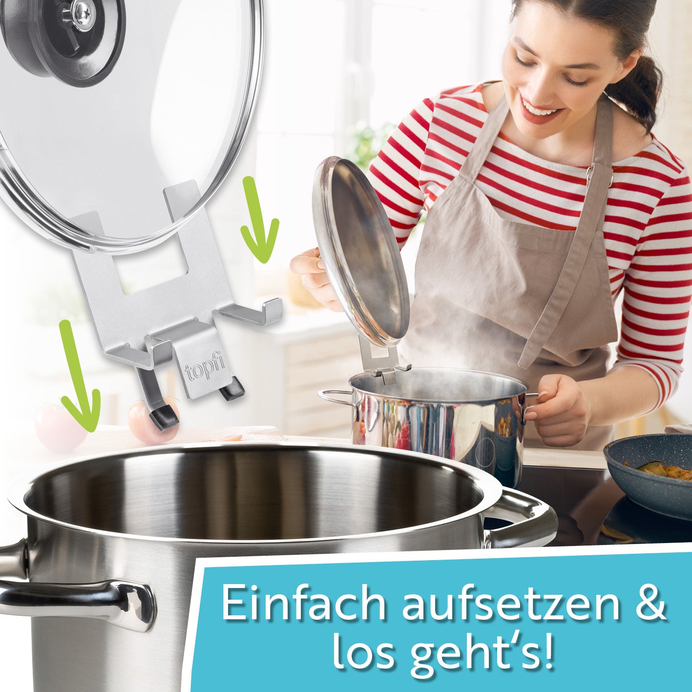 Topfdeckelhalter für Töpfe & Pfannen - 2er-Set