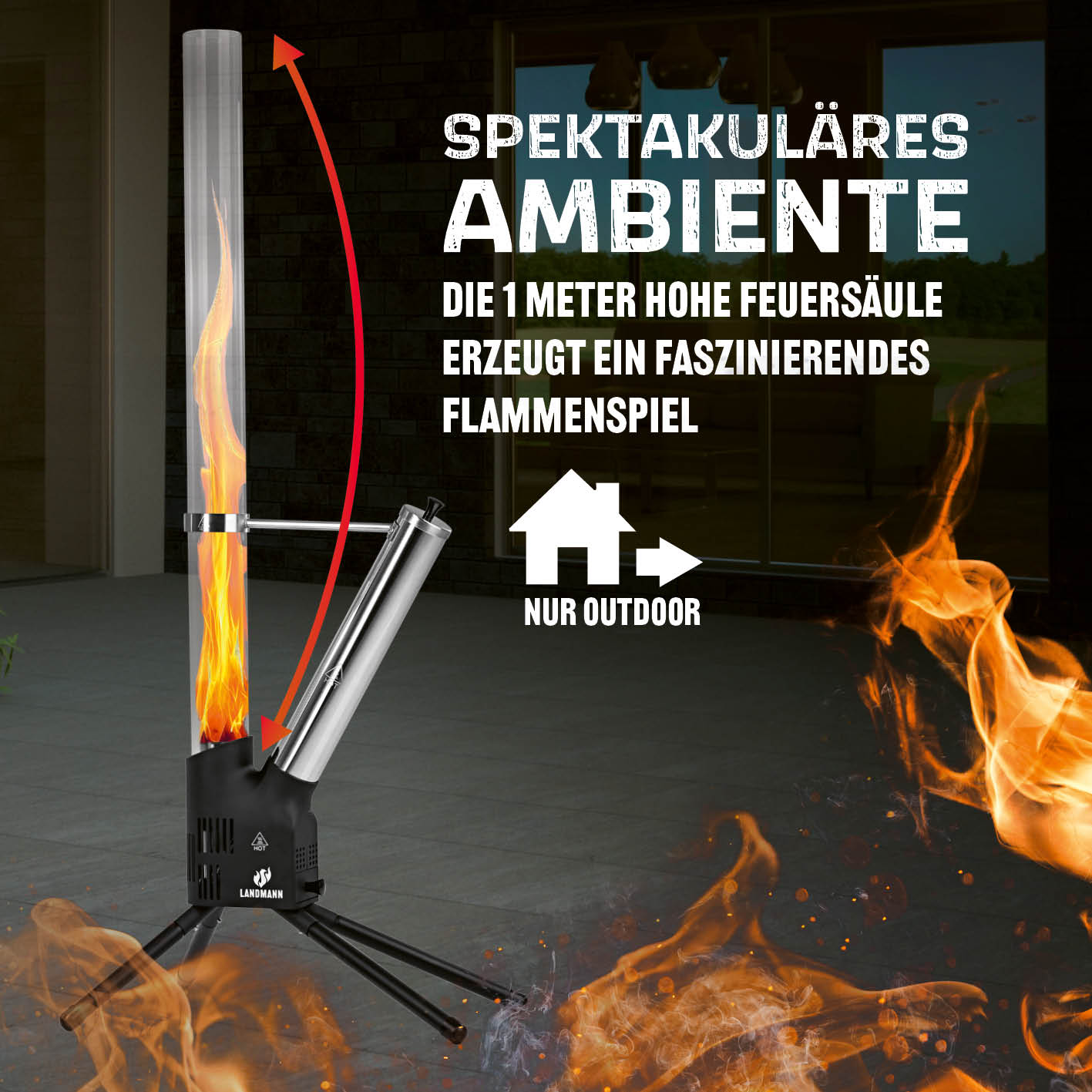 Pellet-Feuersäule