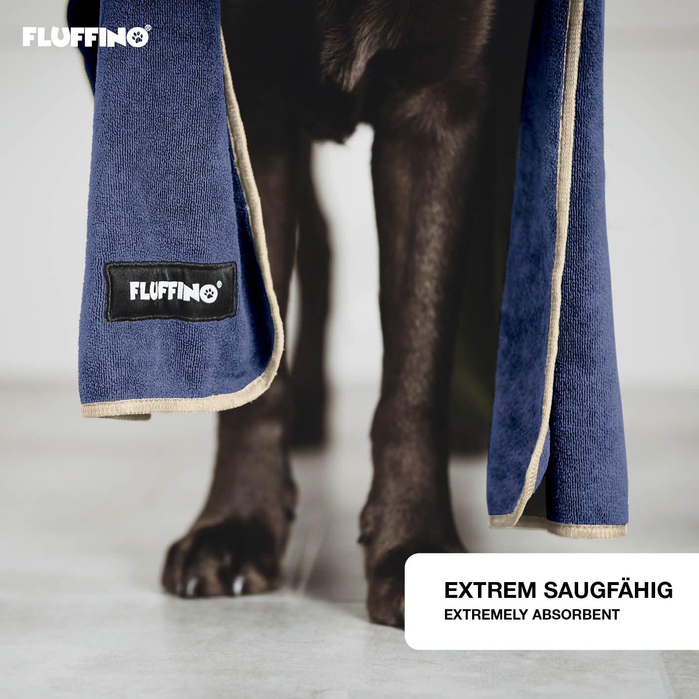 Hundehandtuch Mikrofaser – 4er-Pack - Beige & Blau