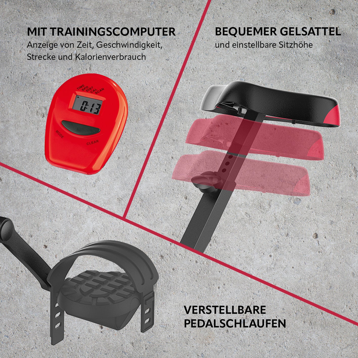 Heimtrainer Fitness Bike mit Expanderbänder