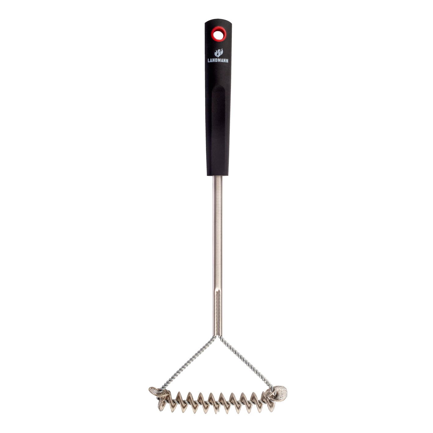 Grillrost-Reinigungsbürste mit langlebiger Edelstahlspirale und ergonomischem PP-Griff für einfache Reinigung von Grillrosten.