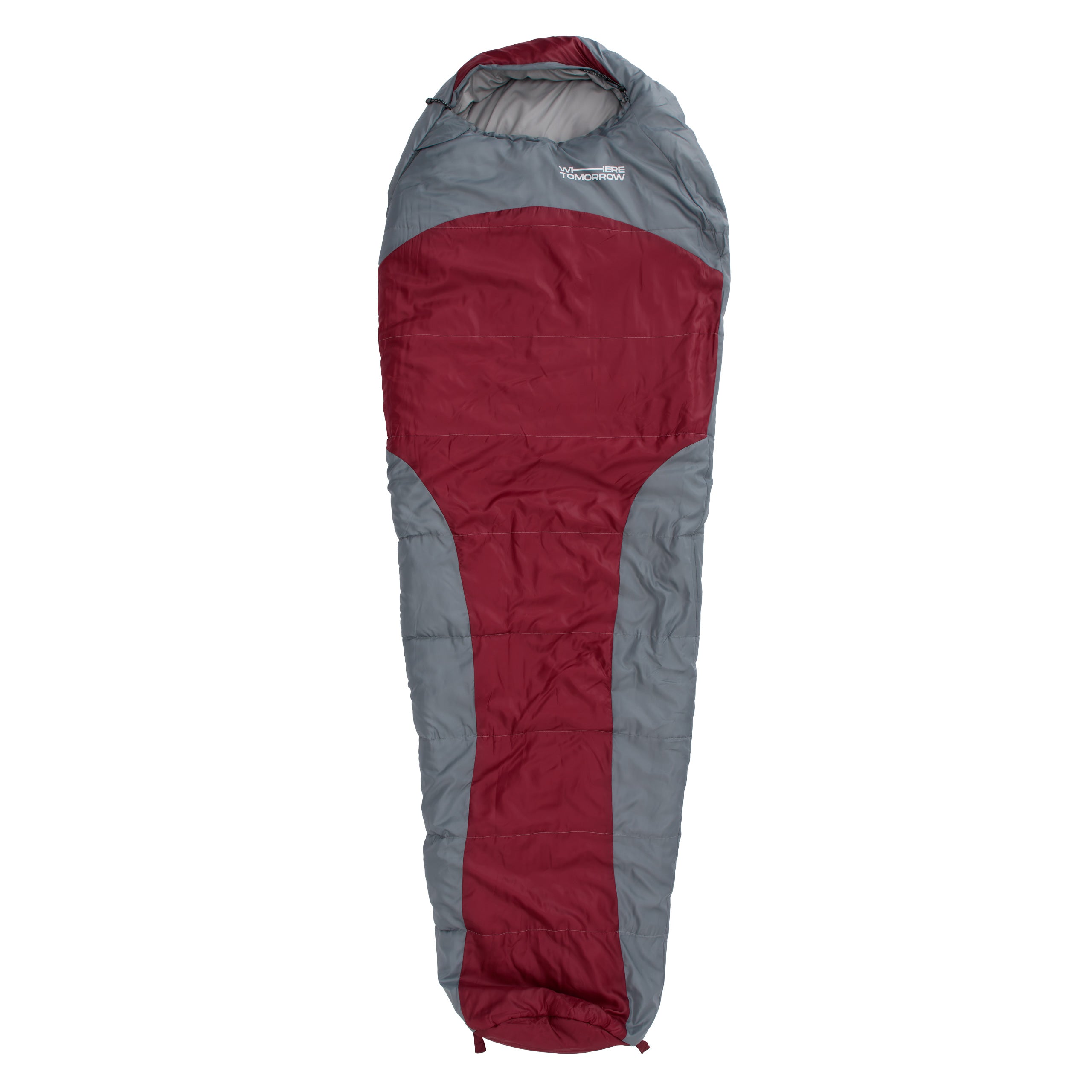 Camping Schlafsack Classic - Mumienschlafsack mit Tasche - 230 x 80 x 55 cm - Weinrot