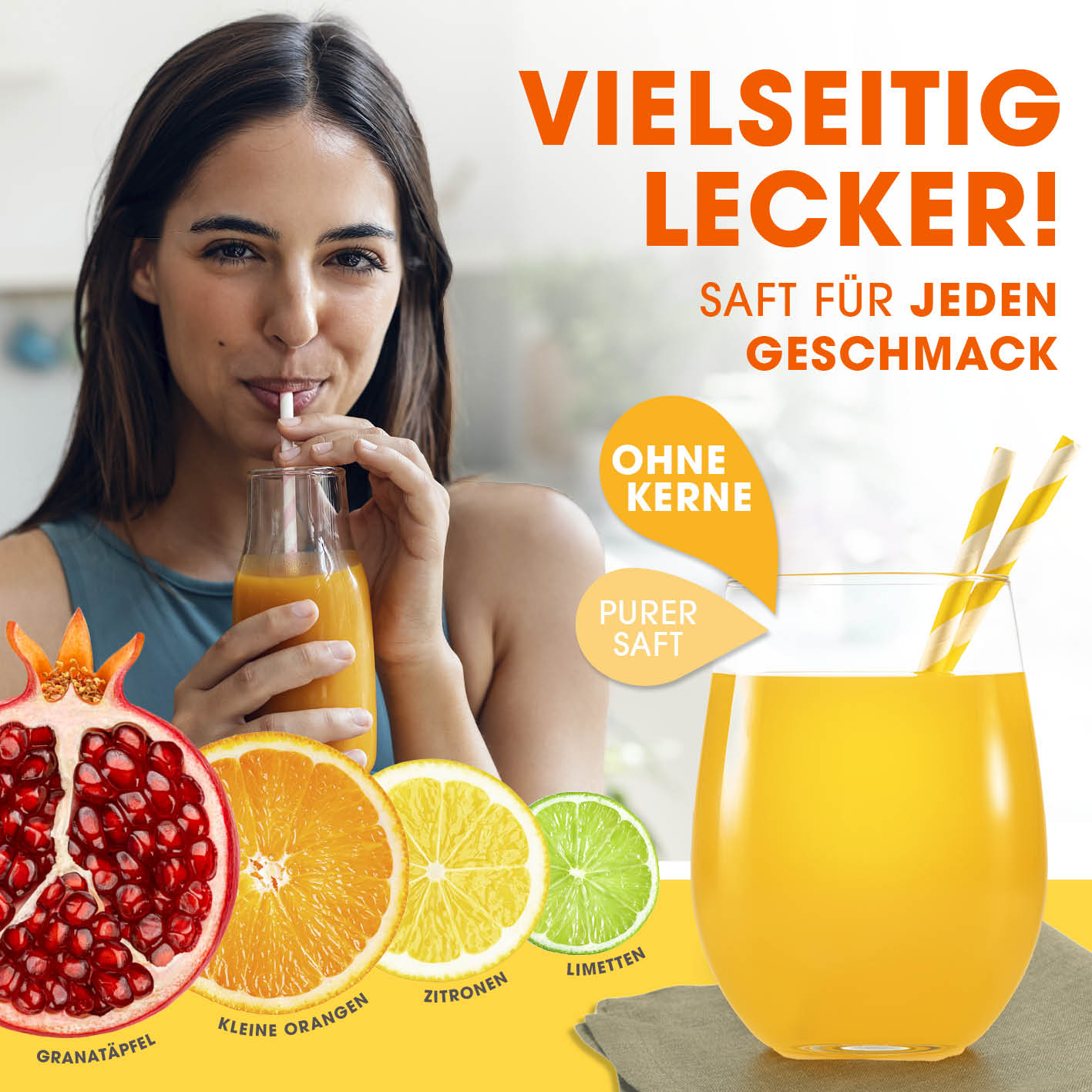 Manuelle Saftpresse - Schwarz/Silber mit kraftvoller Hebelwirkung für müheloses Entsaften von Zitrusfrüchten und Granatäpfeln.
