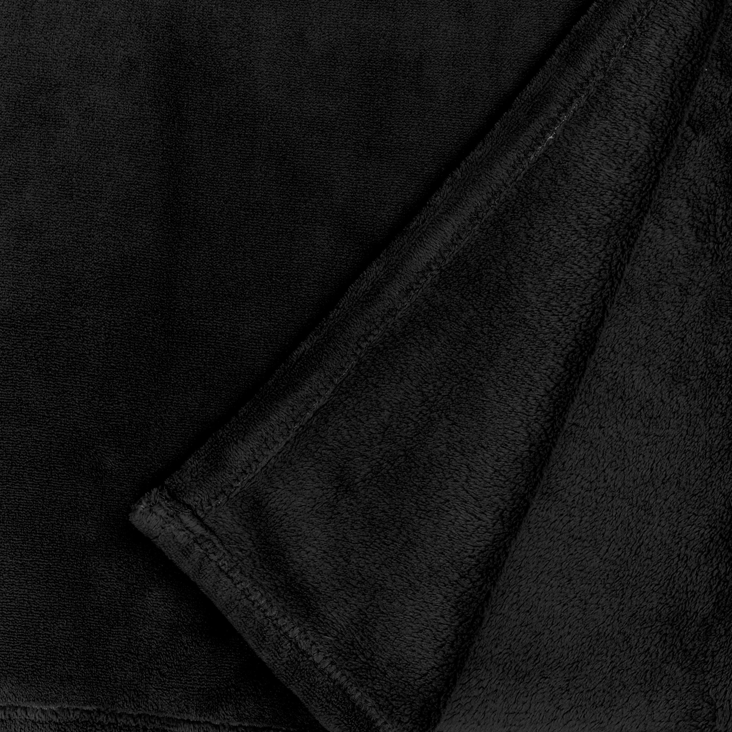 WohndeckeKuscheldecke aus weichem Coral Fleece 220 x 240 cm schwarz, flauschig, pflegeleicht, hautfreundlich von Lumaland.