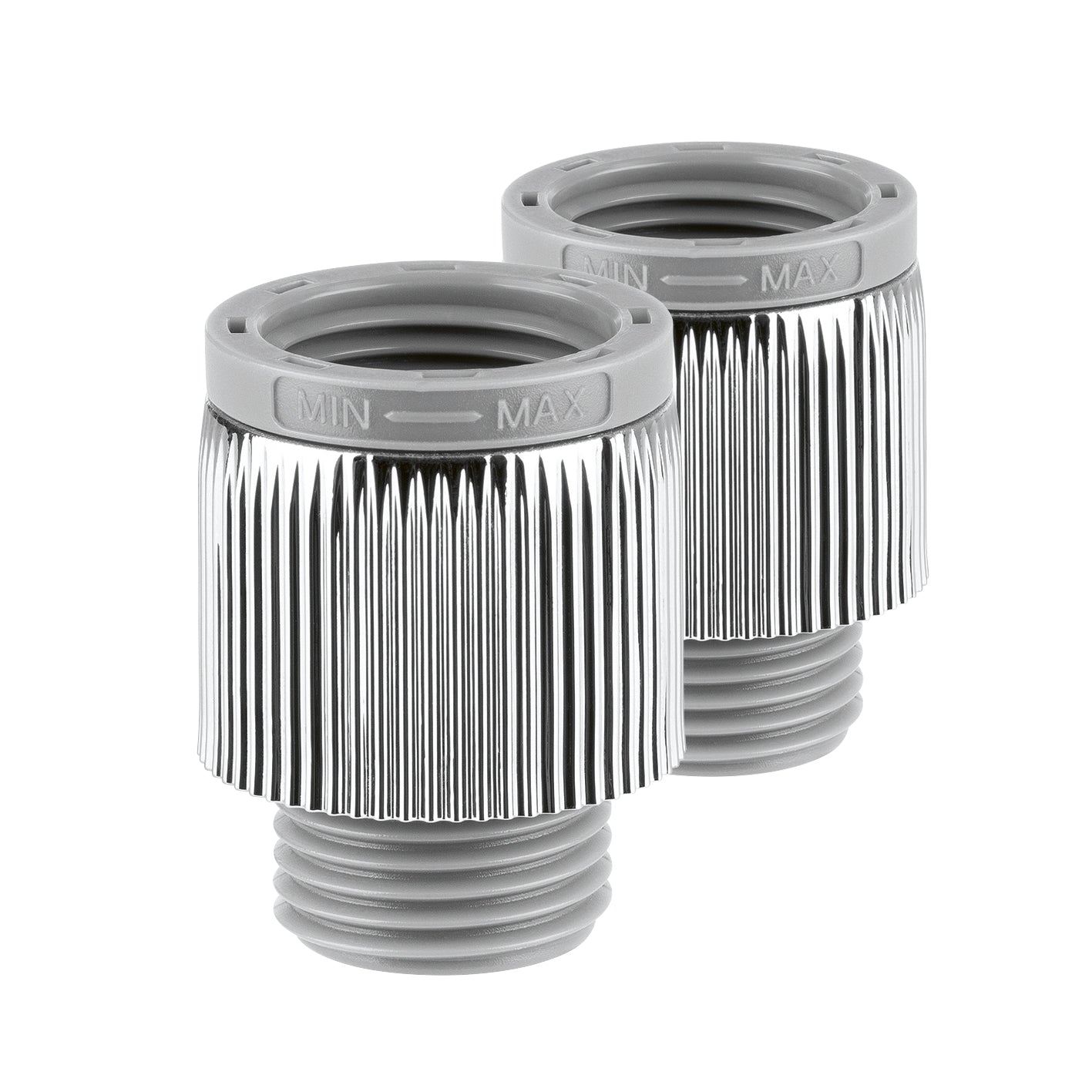 Einstellbarer Wassersparer für die Dusche - chromfarben - 2er-Set