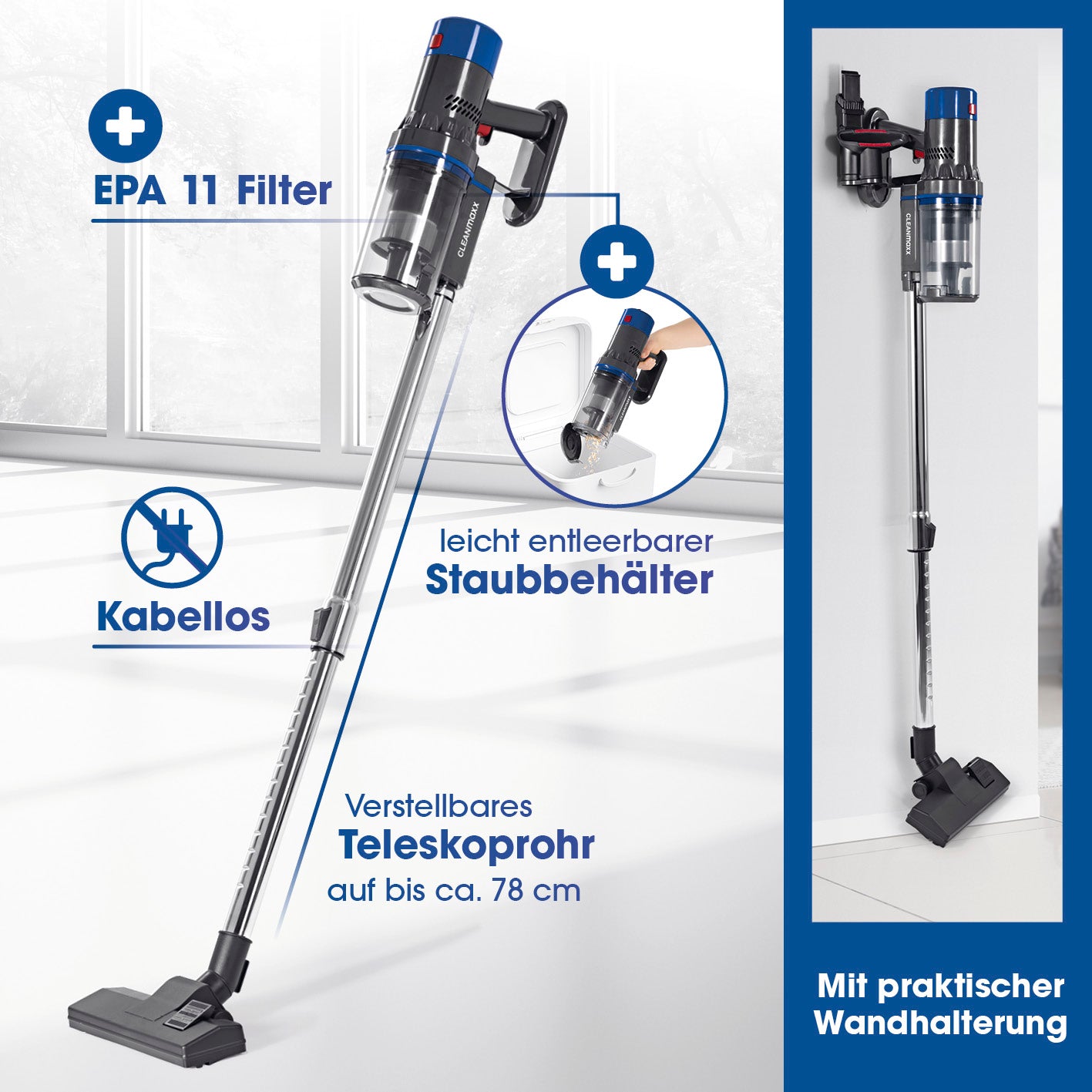 Kabelloser Hand- und Bodenstaubsauger