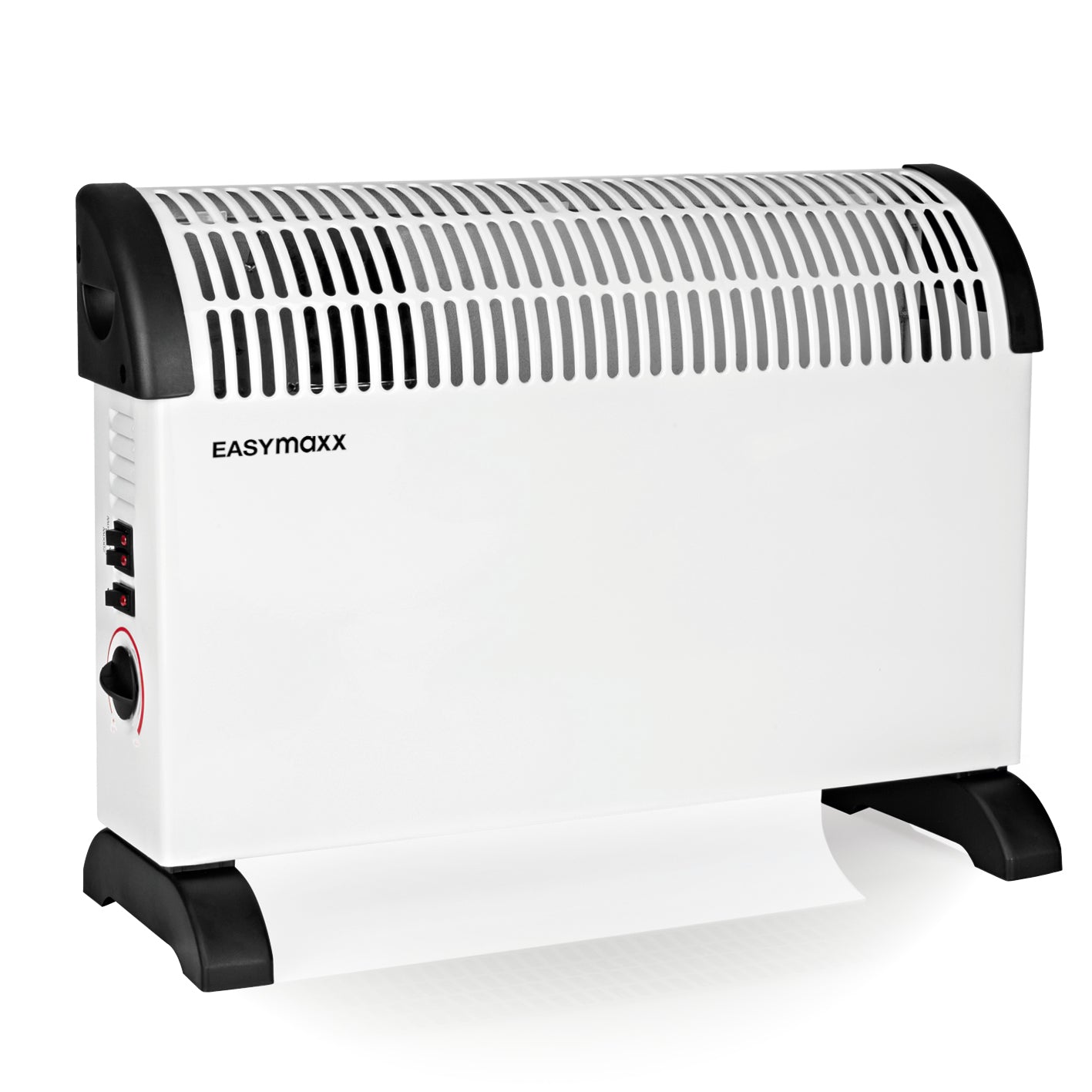 Heizkonvektor - weiß/schwarz mit 2000 W, 3 Heizstufen, Turbo-Funktion, integriertem Thermostat und Griffen für leichten Transport.