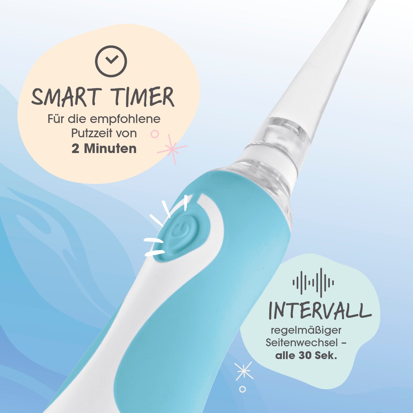 Elektrische Kinder-Zahnbürste mit Smart Timer - Ab 6 Monate* - Blau/Weiß