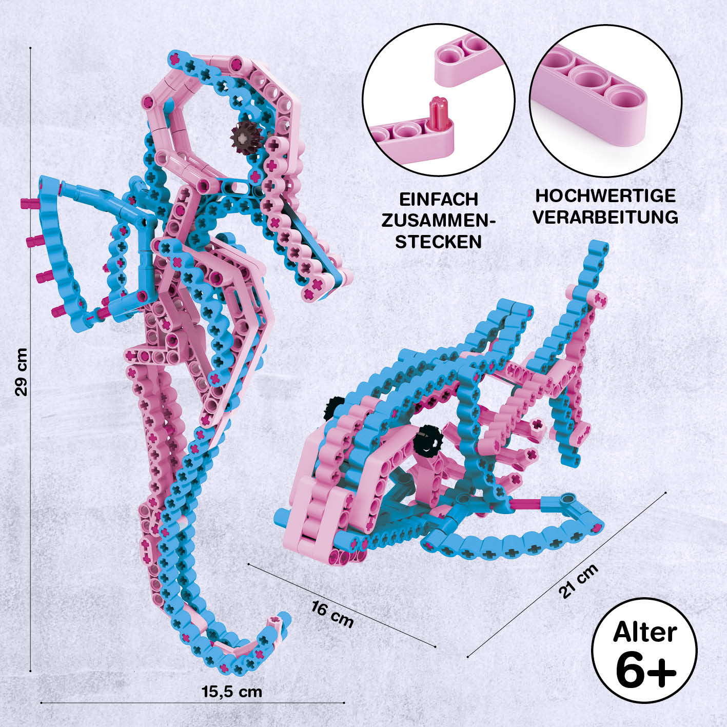 Baustein-Set "Skorpion & Seepferdchen" – flexible, bieg- und verdrehbare Bausteine für kreative, dynamische Naturmodelle ab 6 Jahren.