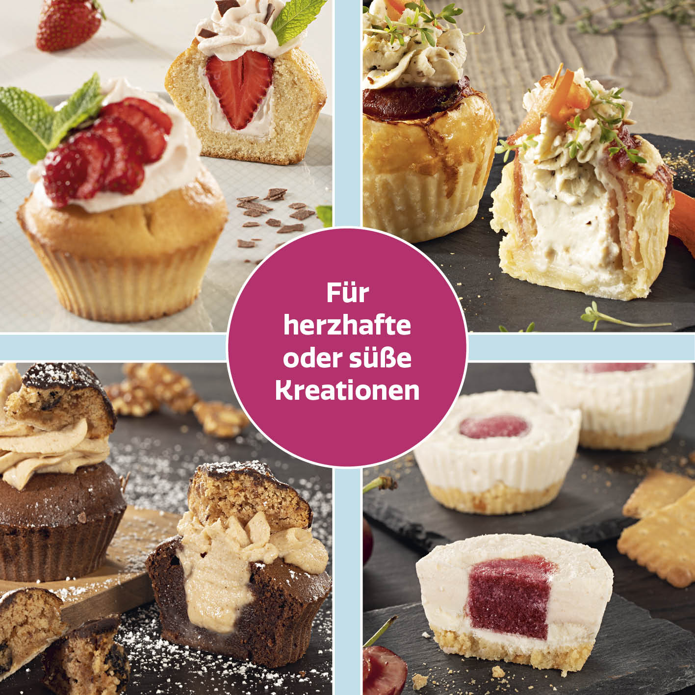 Backblech mit Zentrierhilfe für Muffins & Cupcakes
