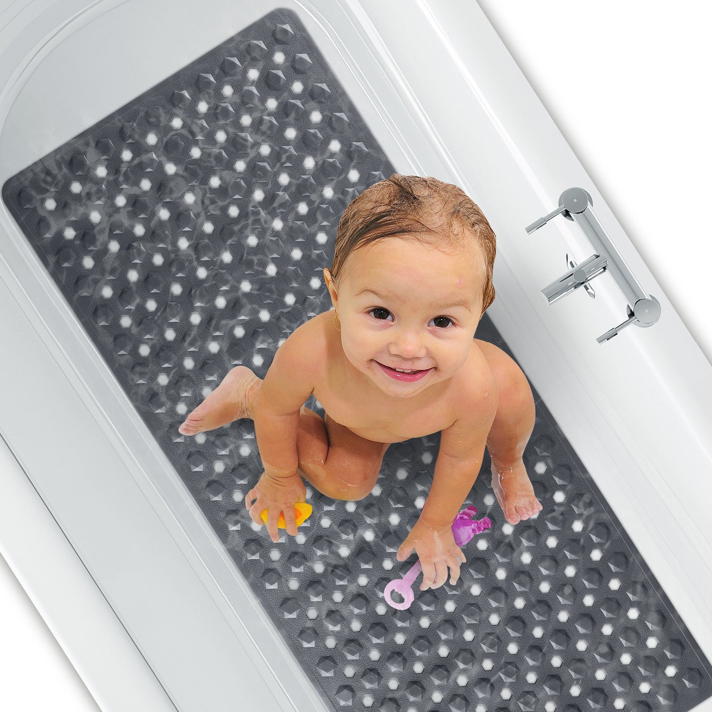 Badewannenmatte 88 x 40 cm – Dunkelgrau