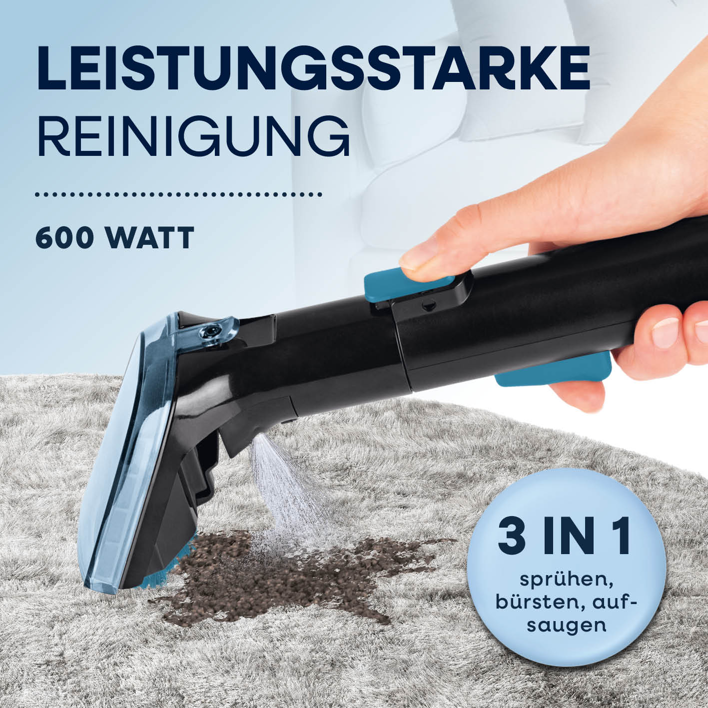 Polster- & Teppichreiniger Pro Power - Grau/Blau