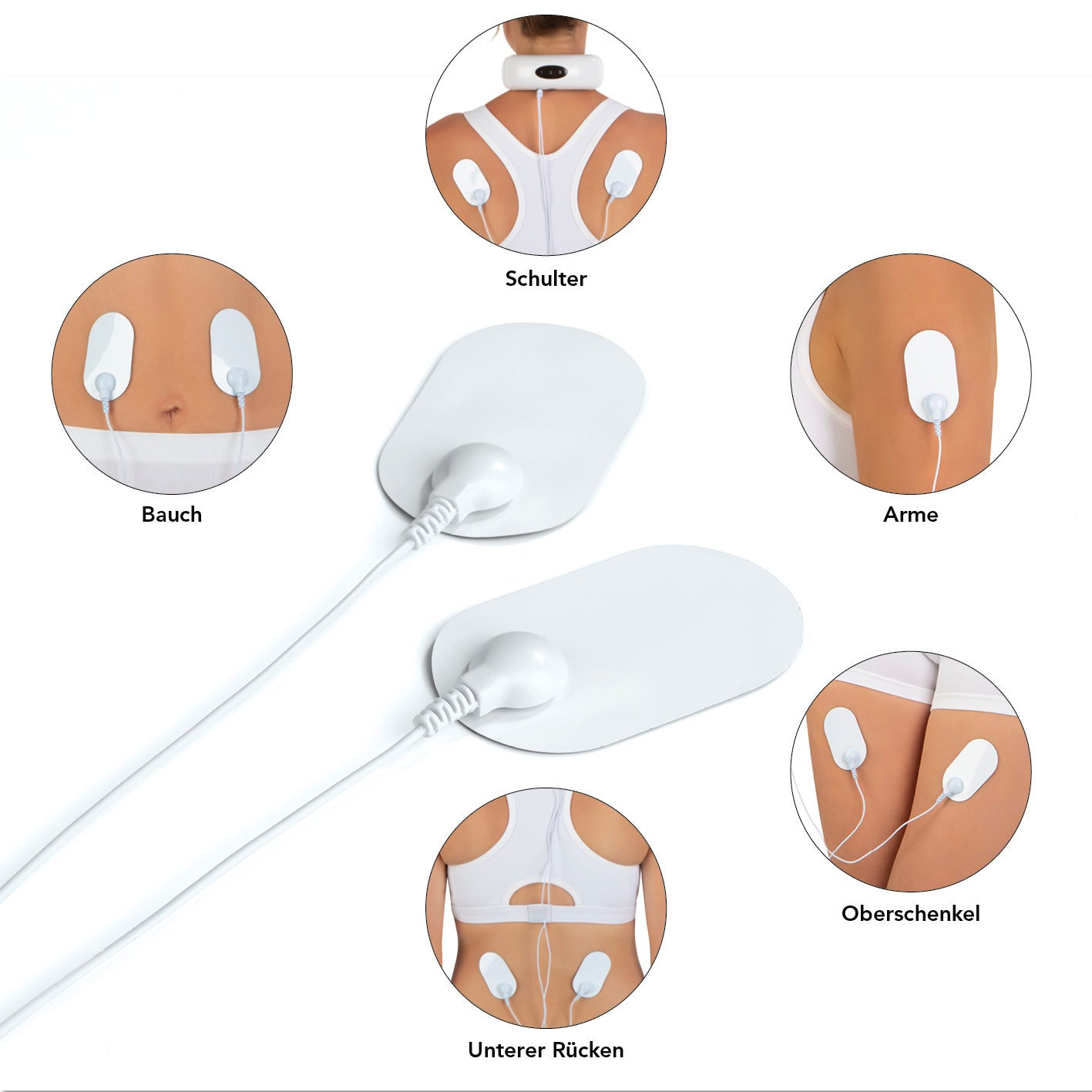 Nacken-Massagegerät EMS mit 16 Intensitätsstufen, kabellos, ergonomisch für Nacken, Schultern, Rücken, Arme, Bauch und Oberschenkel.