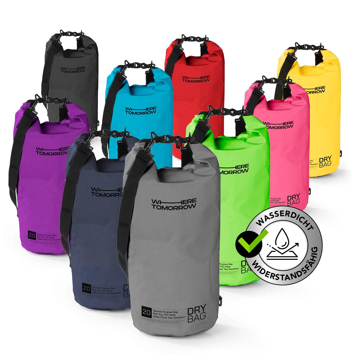 Dry Bag 20L - Style 01 - Grau
