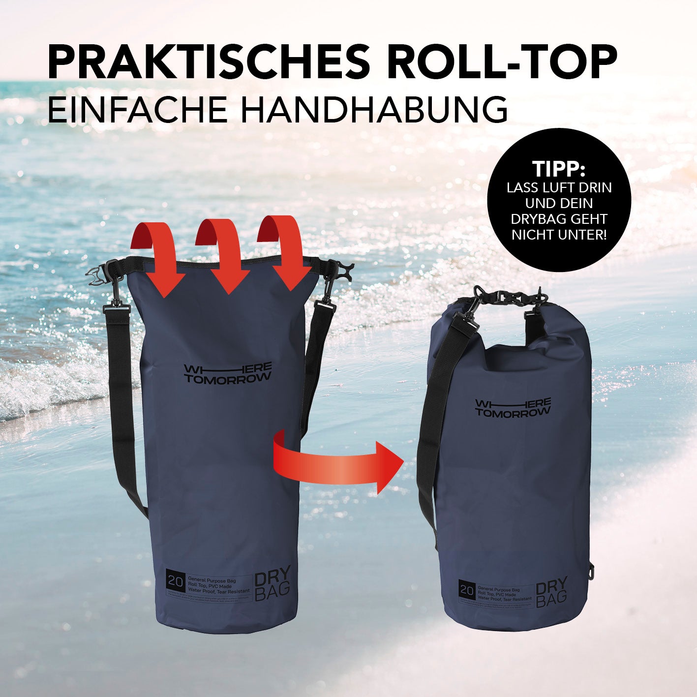 Dry Bag 20L - Style 01 - Dunkelblau