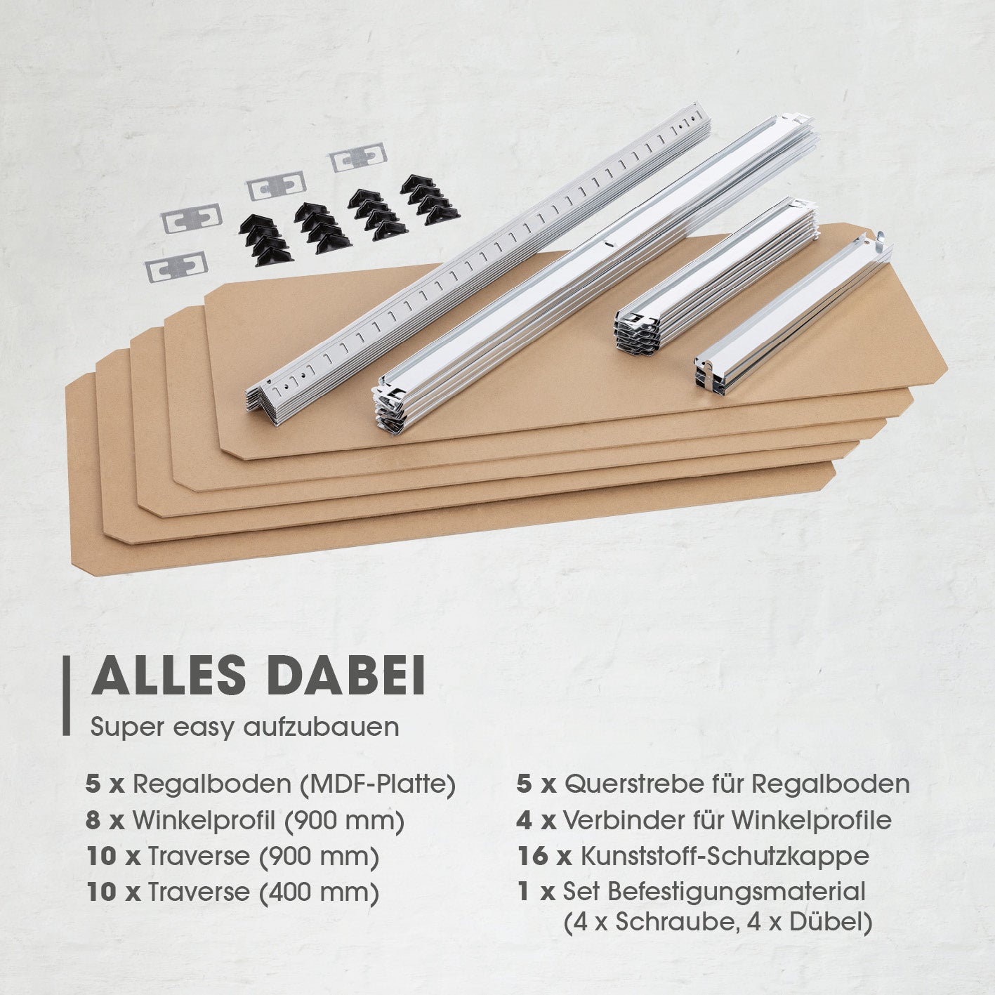 Schwerlastregal & Werkbank - 180 x 90 x 40 cm - 875 kg Traglast, 175 kg pro Ebene