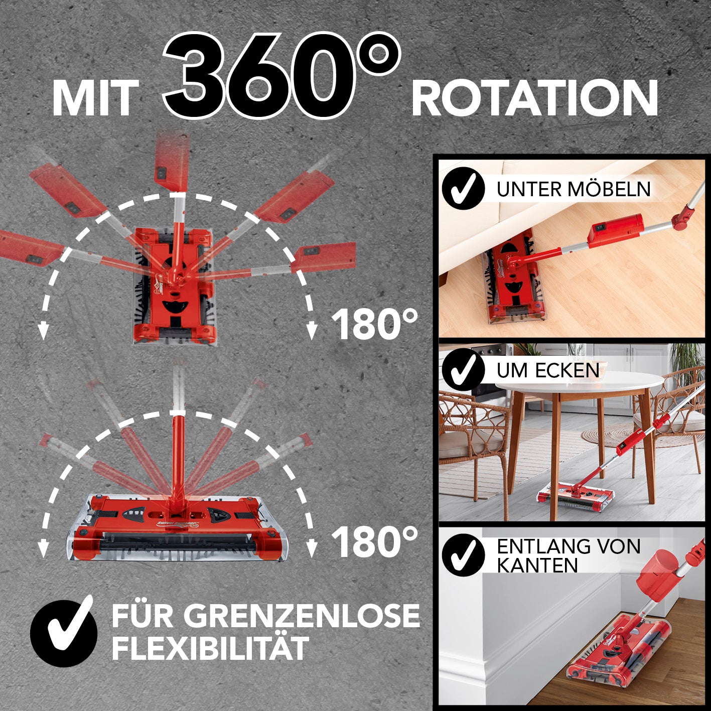 Swivel Sweeper G 2 Akkubesen kabellos - Rot