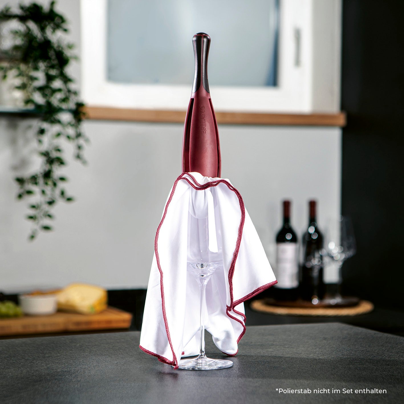 Glas-Poliertuch - 2er-Set, besonders weich für schlierenfreies Polieren und einfache Reinigung aller Gläser, waschbar bei 60°