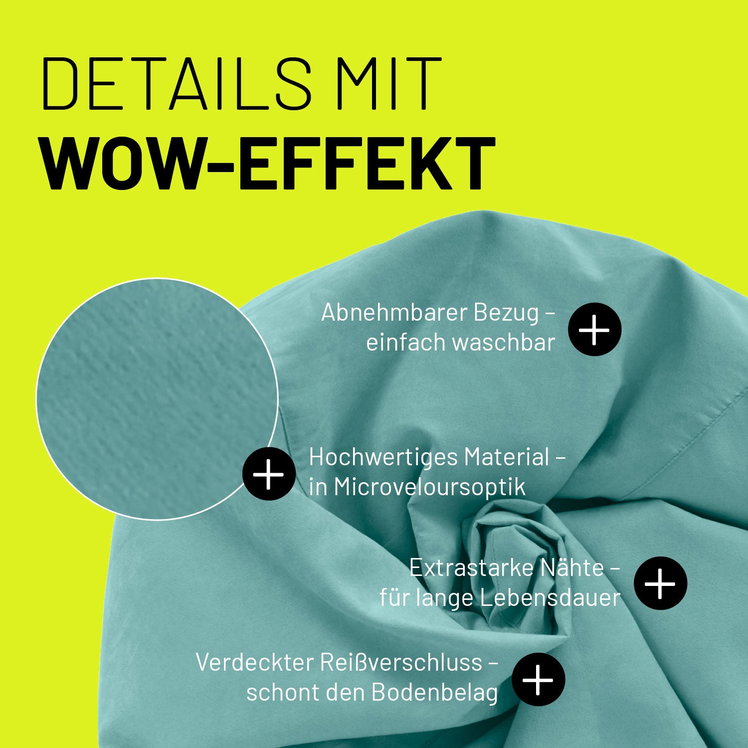 Luxury XL PLUS Sitzsack (220 L) - indoor - Türkis