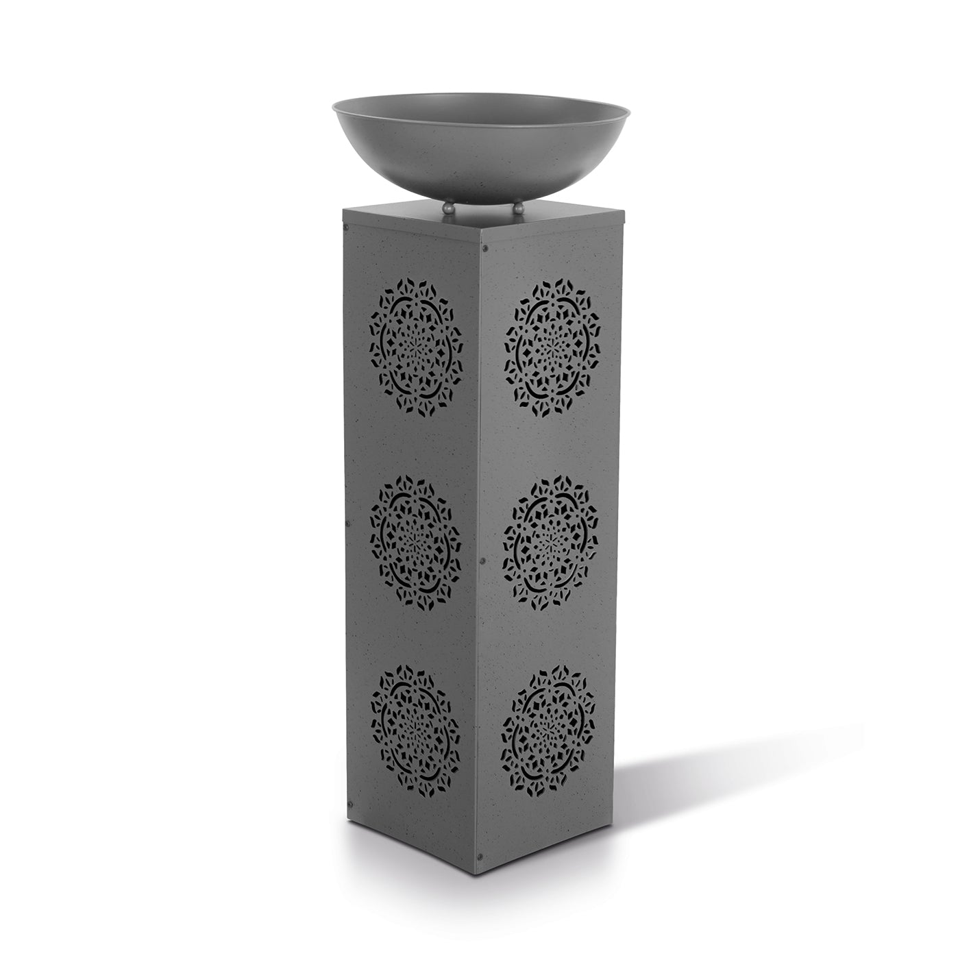 LED-Dekosäule Beton-Optik "Mandala" - 87 cm