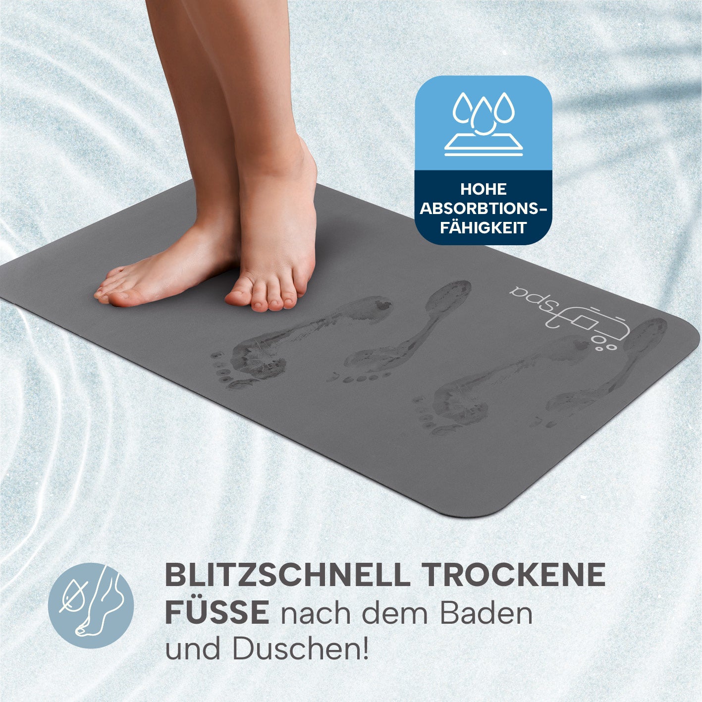 Badematte Spa - 60 x 90 cm - Dunkelgrau