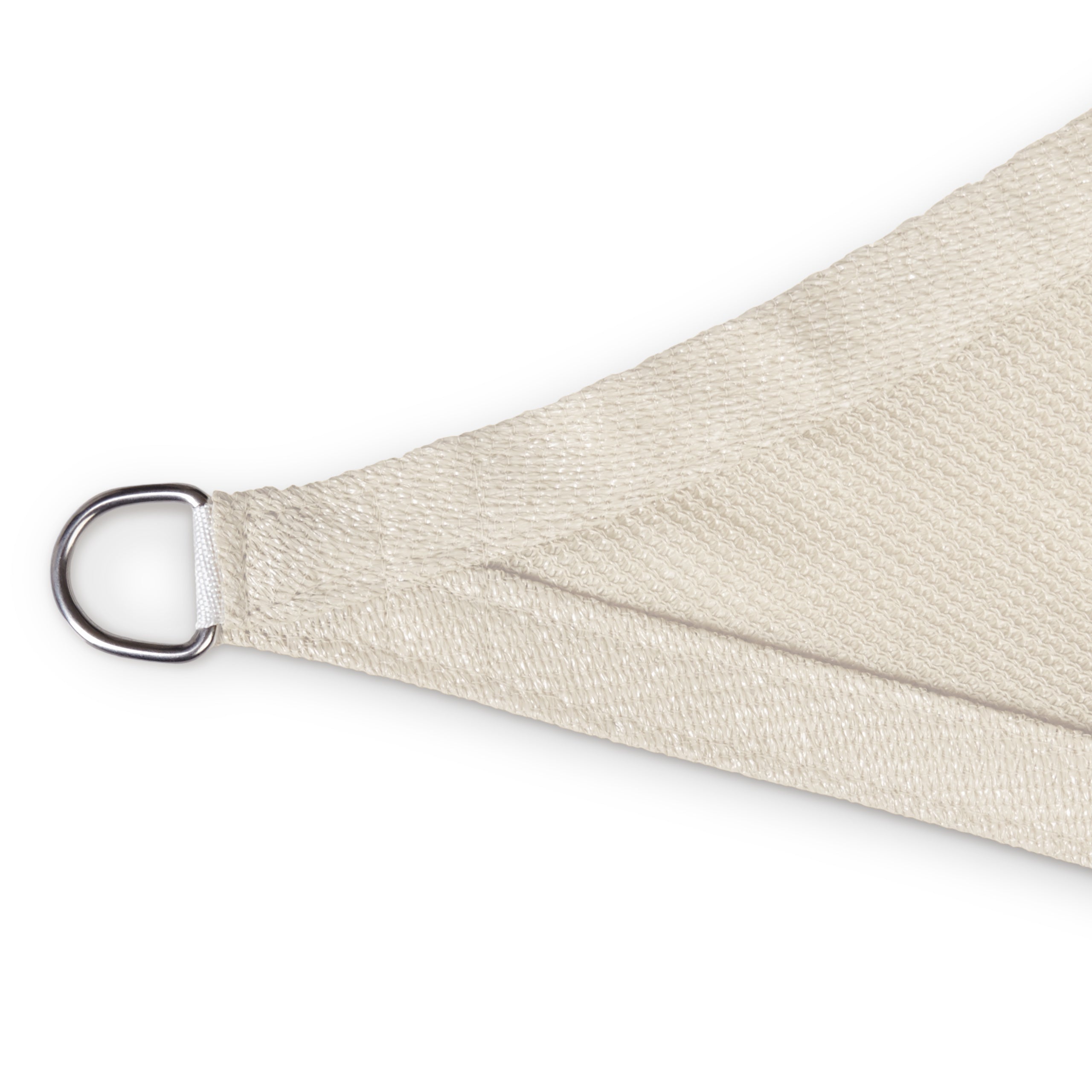 Sonnensegel 100% HDPE mit Stabilisator für UV-Schutz - Quadrat 5 x 5 Meter - Creme, reißfest mit rostfreiem Metallring