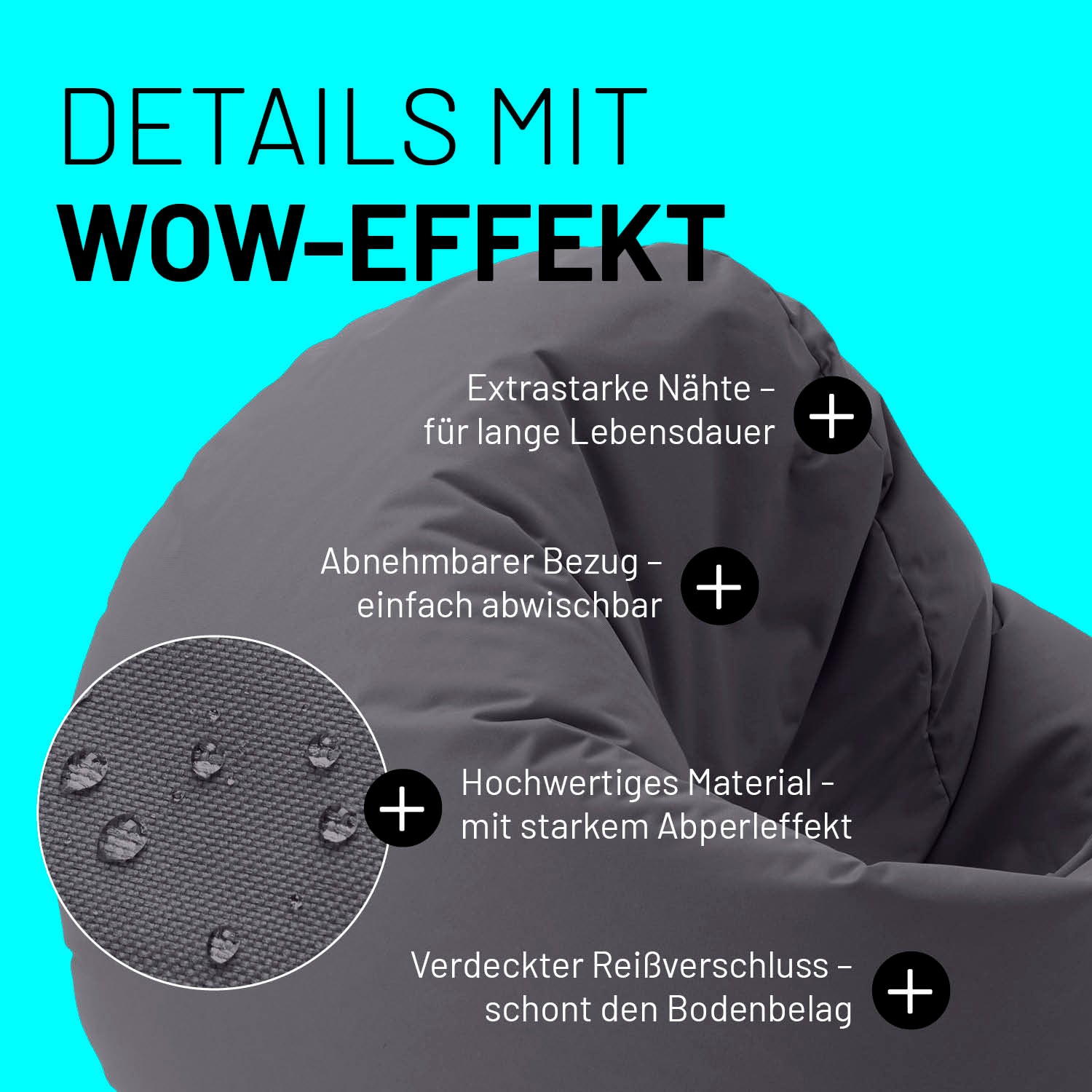 Sitzsack Drops (300 L) - indoor & outdoor - Anthrazit