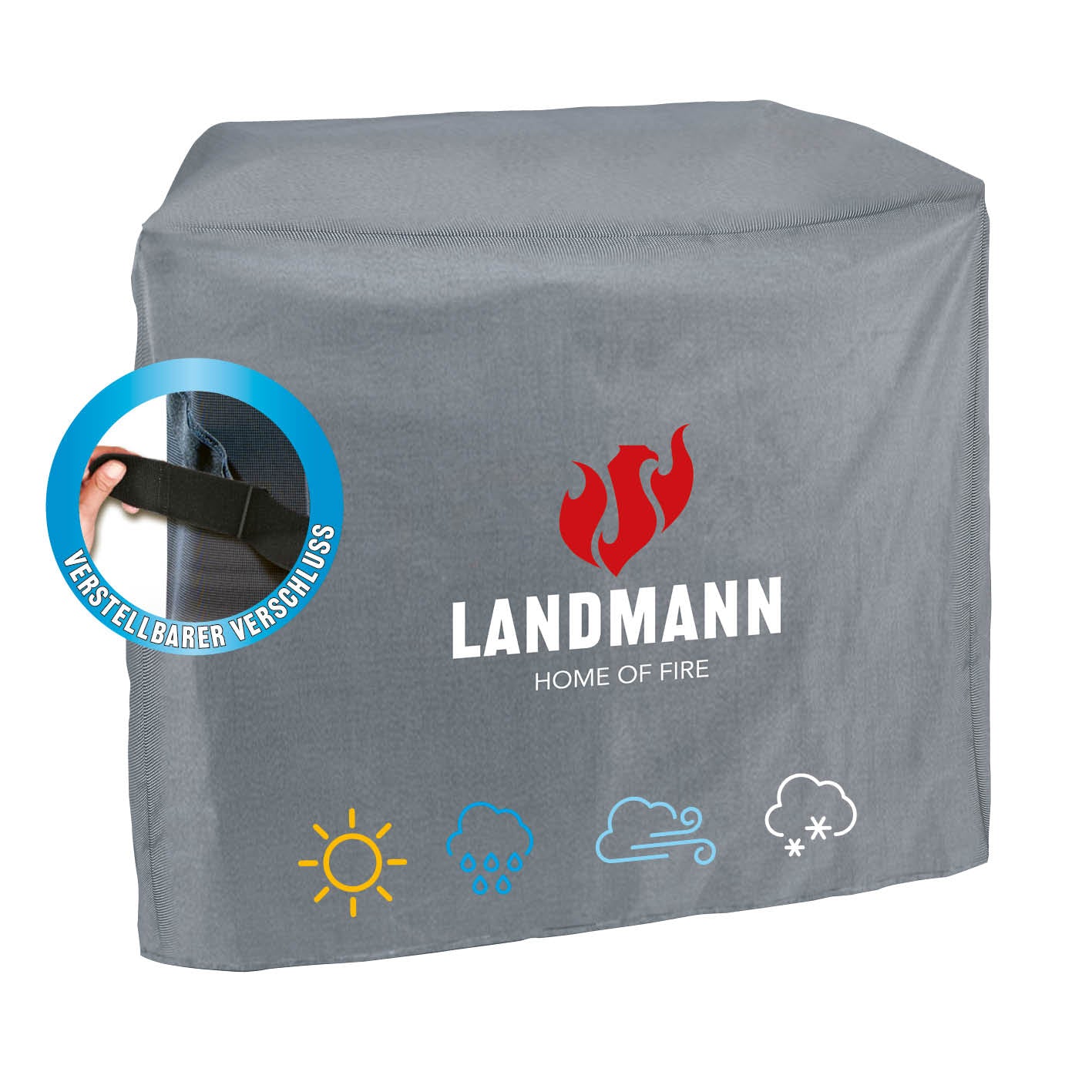 Wetterschutzhaube Premium - 38 x 44 x 34cm - Grau schützt robust, wasserdicht und atmungsaktiv vor Wetter- und Umwelteinflüssen.