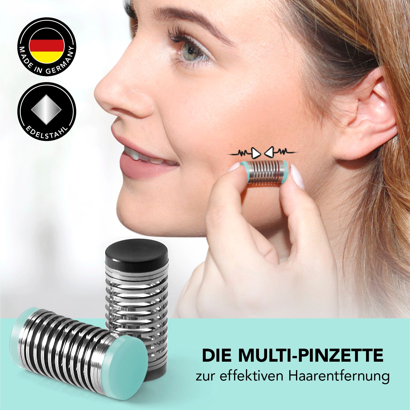 Mini Gesichtsepilierer inkl. Aufbewahrungsbox zur sanften Haarentfernung im Gesicht mit handlichem, kompaktem Design.