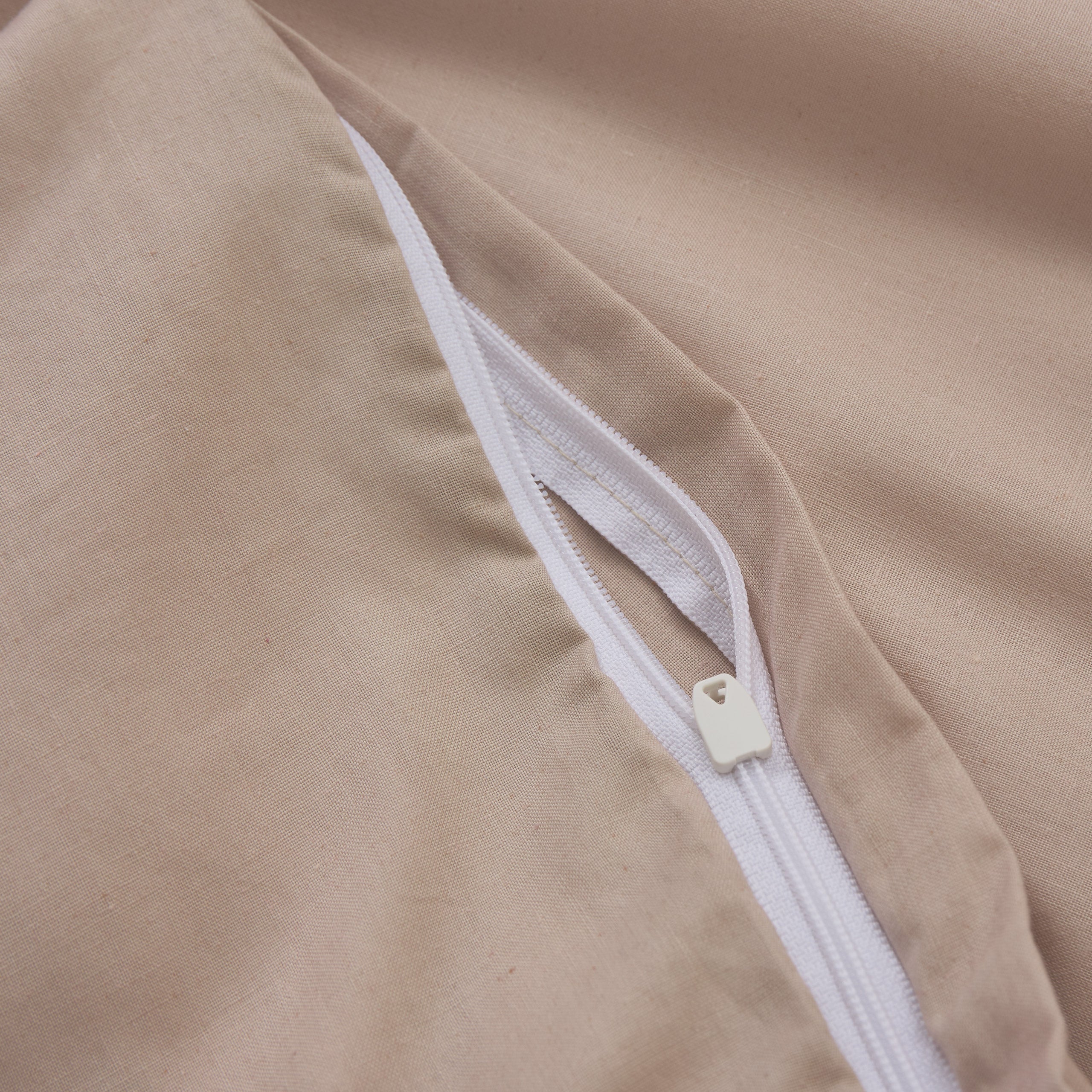 Premium Bettwäsche Everyday - Ganzjahres Bettbezug 155x200 cm & Kissenbezug 80x80 cm - Beige