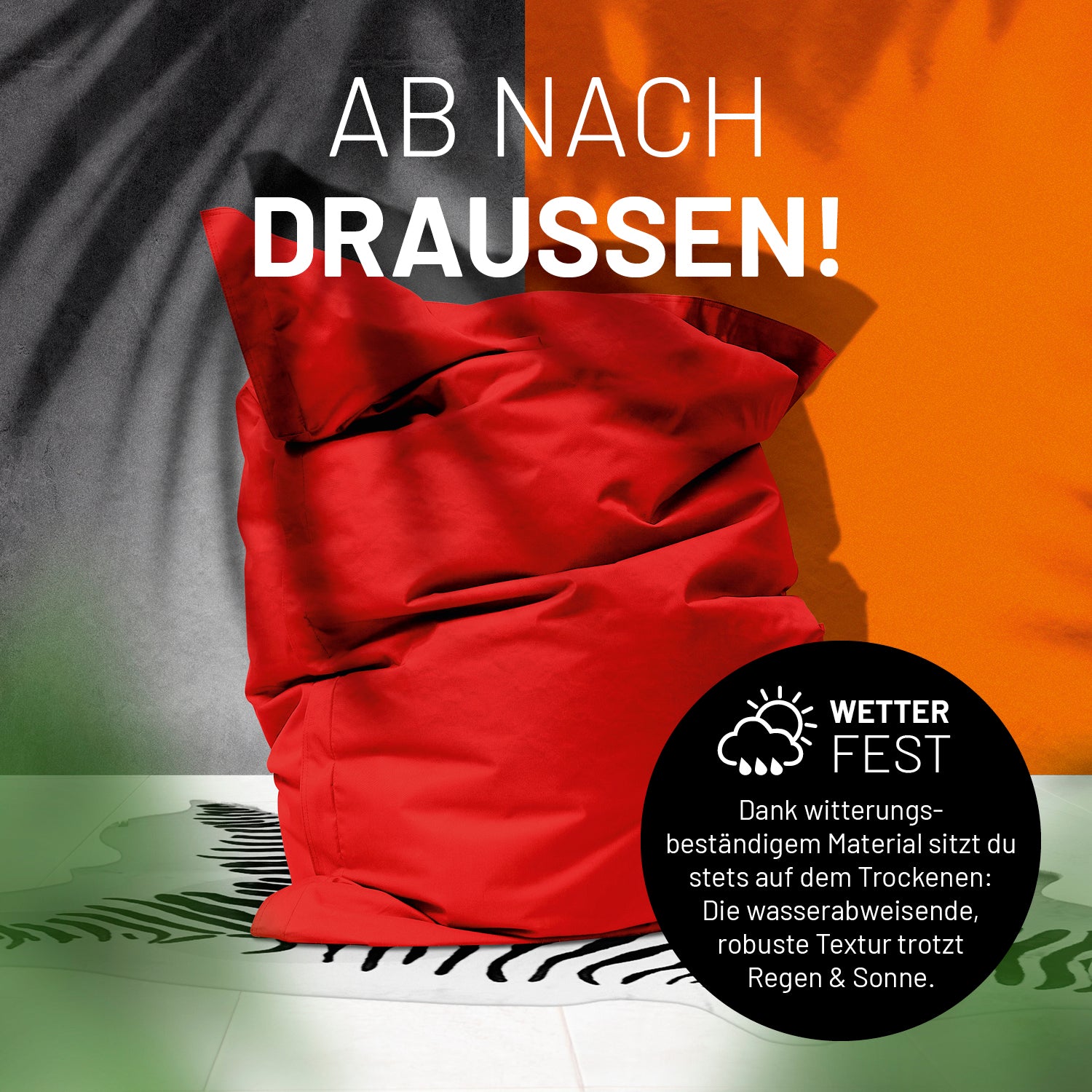 Sitzsack Classic XXL (380 L) in Rot, wetterfestes Material, ideal für drinnen & draußen, robust und wasserabweisend.
