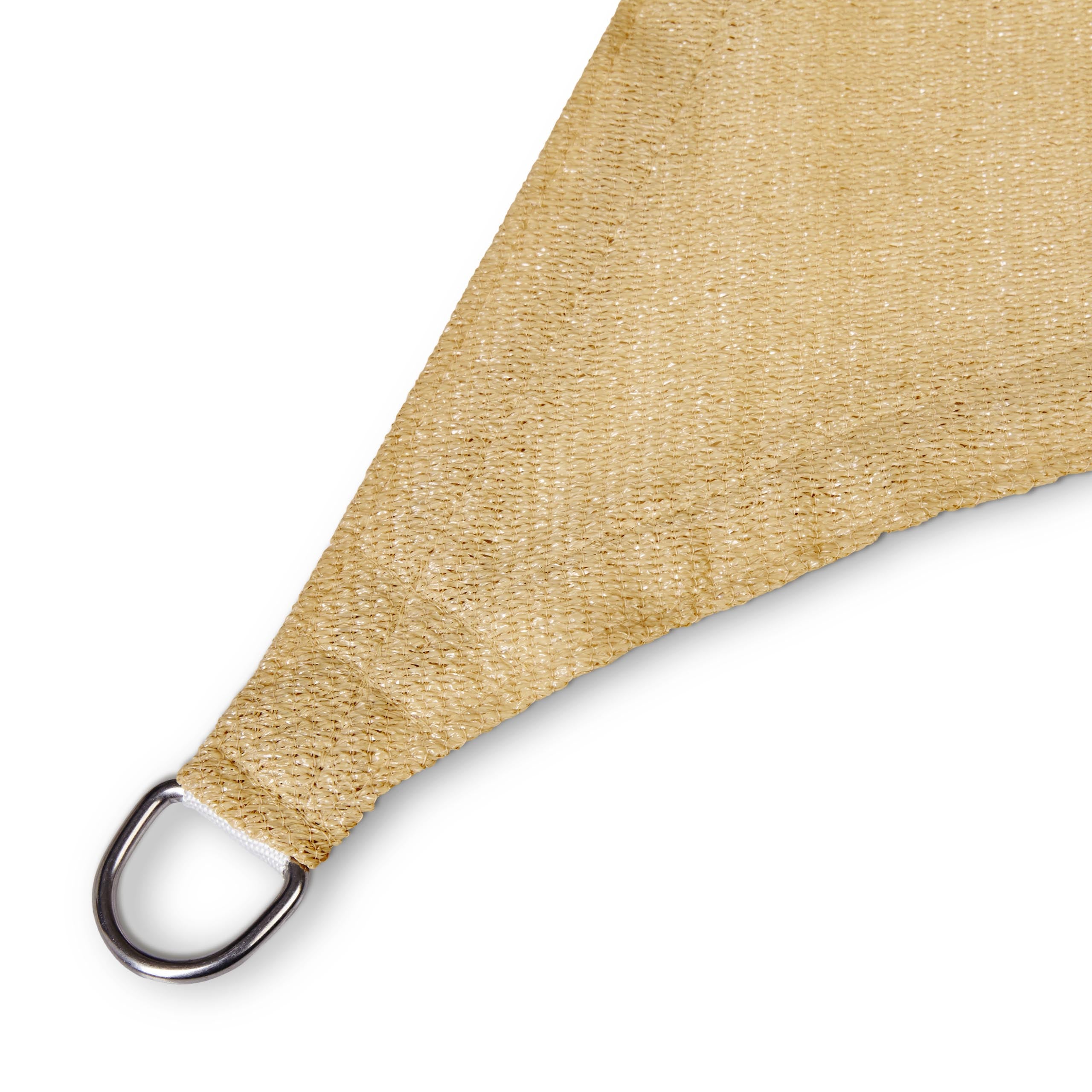 Sonnensegel 100% HDPE mit Stabilisator für UV-Schutz - Rechteck 2 x 3 Meter - Sand, mit stabilem Metallring zur Befestigung.