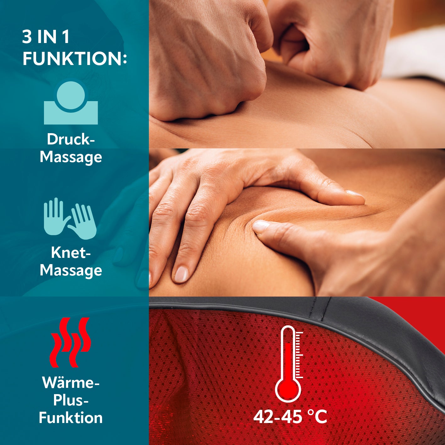 Shiatsu-Massagegerät mit 8 Massagebällen
