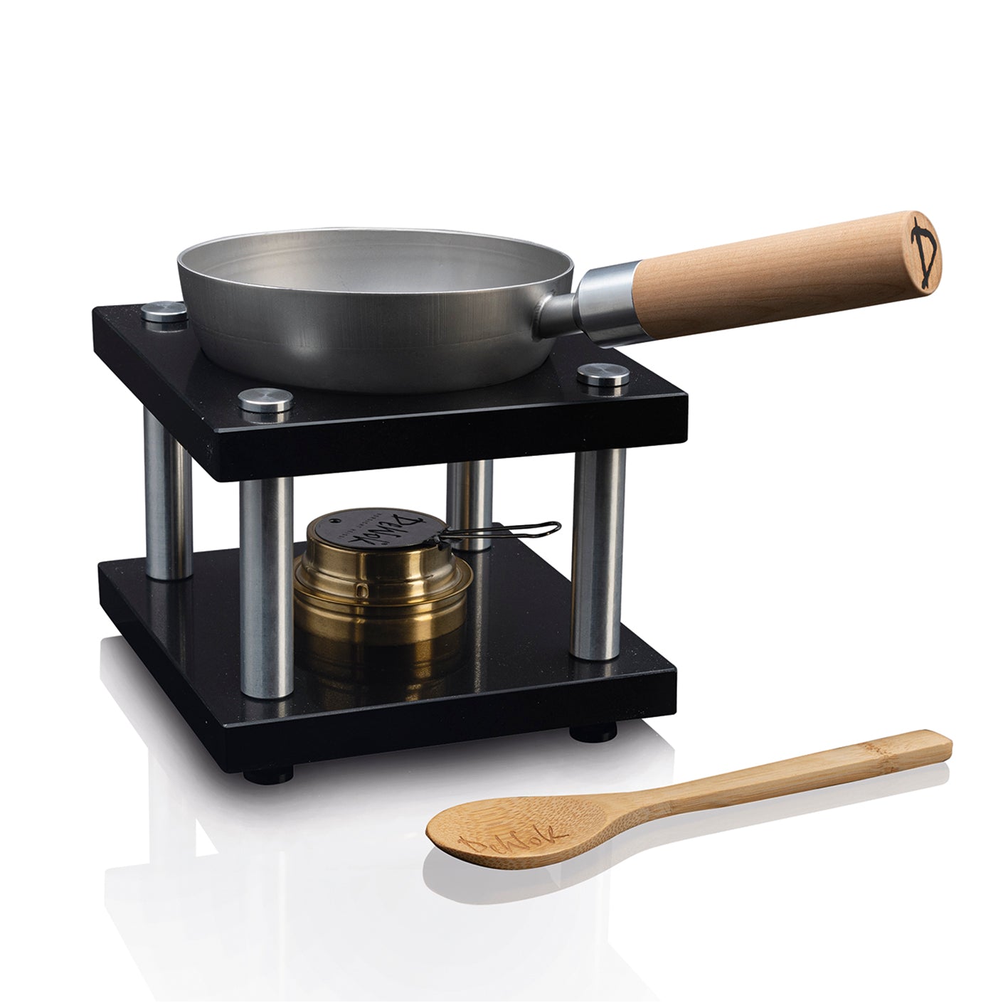 Transportbox für Tisch-Kochset für bis zu 2 Personen - 21 x 21 x 21 cm - schwarz, stylisch und robust für sicheren Transport.