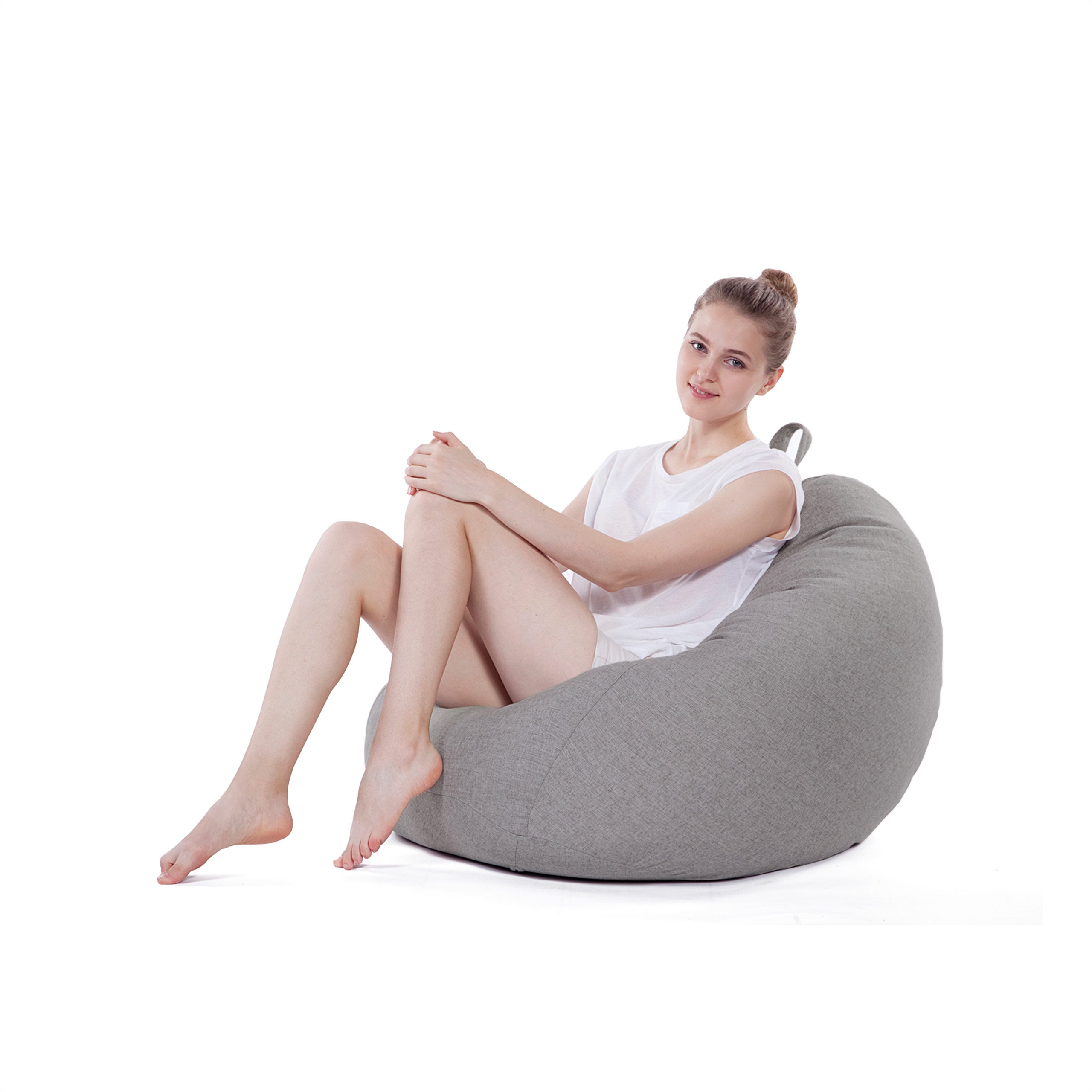 Comfort Line Sitzsack XXL (315 L) Hellgrau, indoor, ergonomisch, mit EPS-Perlen-Füllung, waschbarer Bezug, passend für Kinder und Erwachsene.
