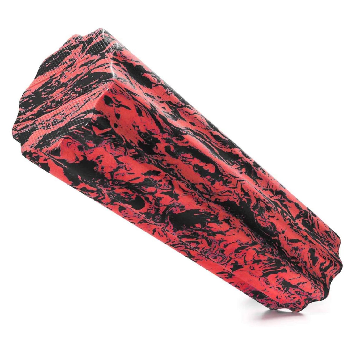 Faszienrolle Anila eckig 45x15 cm in Schwarz/Rot mit Wellenstruktur für effektives Faszientraining und Massage.