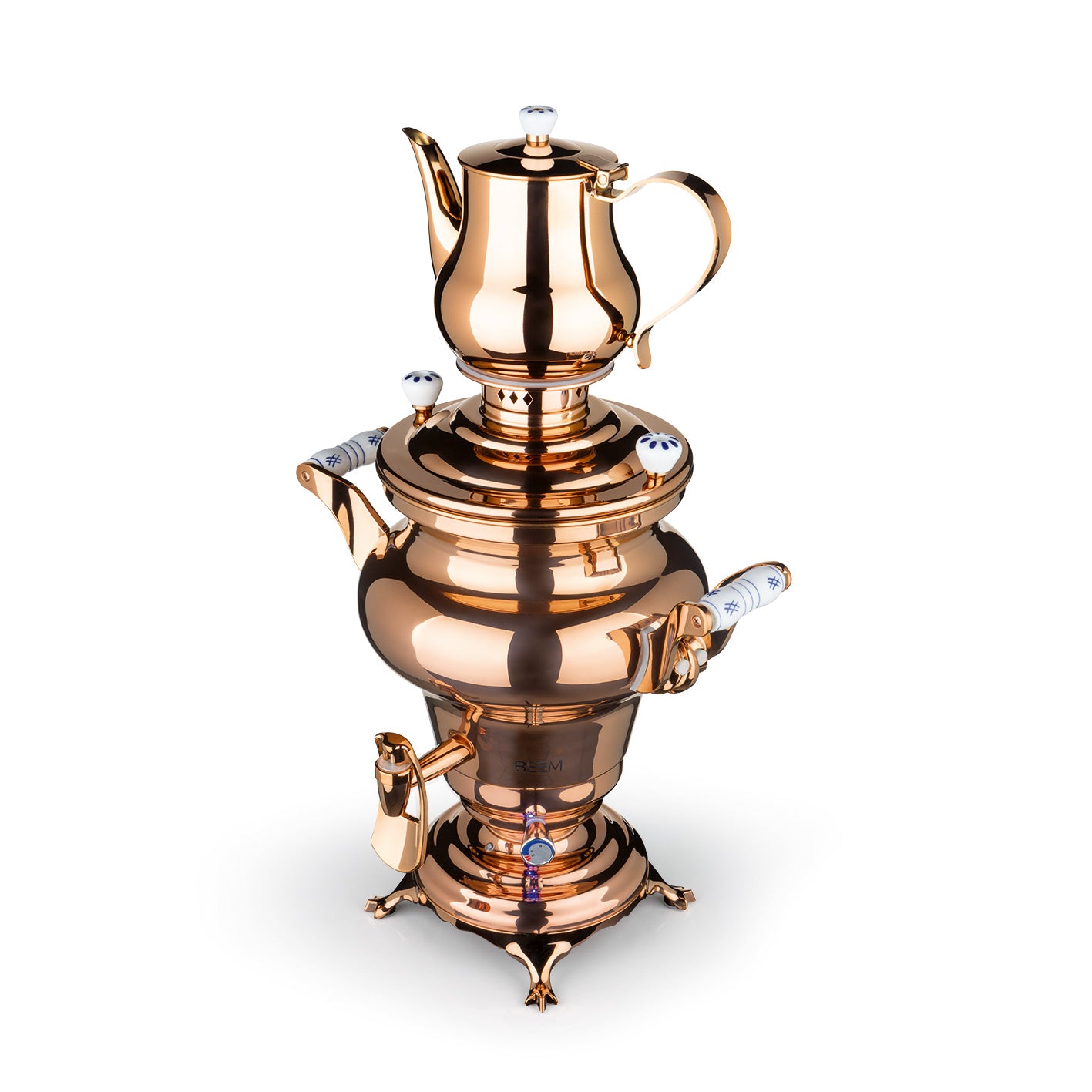 Samowar Rebecca mit Dispenser - Edelstahl/rose