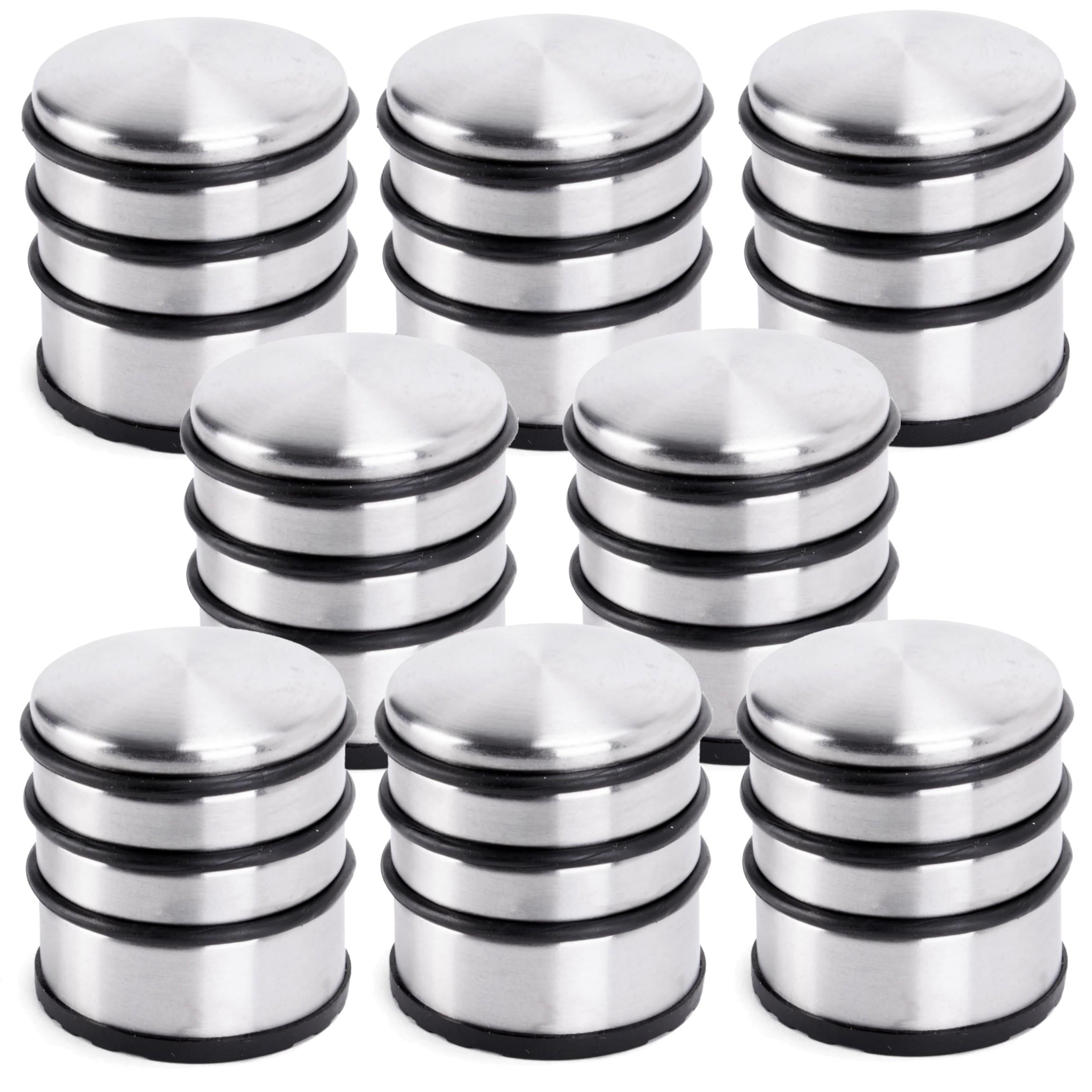 Edelstahl Türstopper Chrom-Design hoch 8 Stück, schwere Ausführung mit Gummiringen, rutschfest für jeden Boden.
