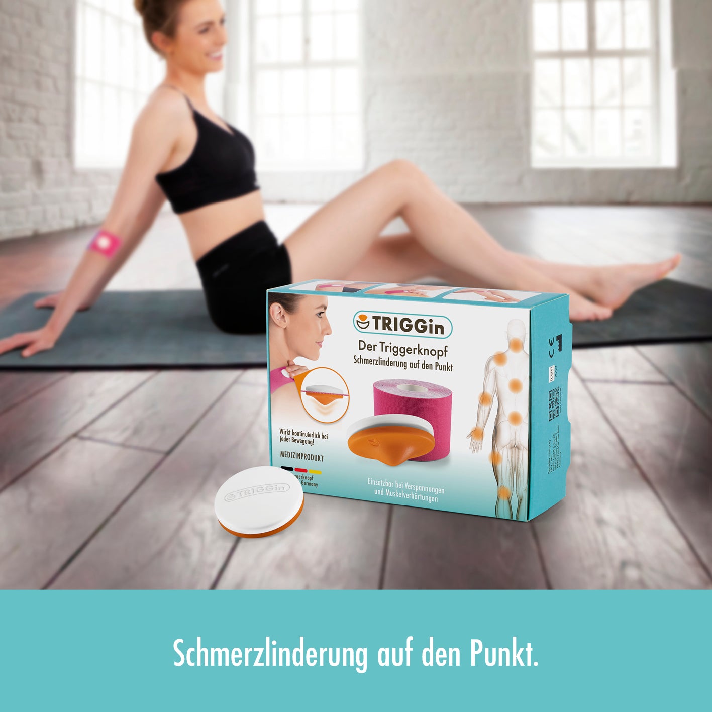 Triggerknopf mit pinkem Tape - 3er-Set