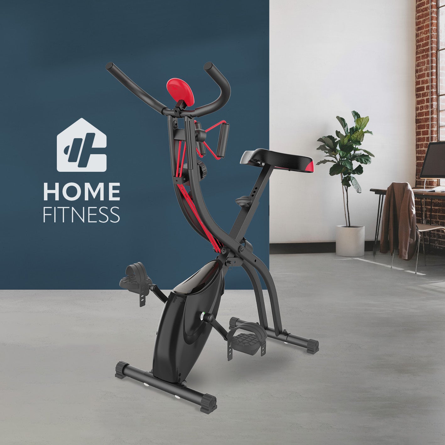 Heimtrainer Fitness Bike mit Expanderbänder