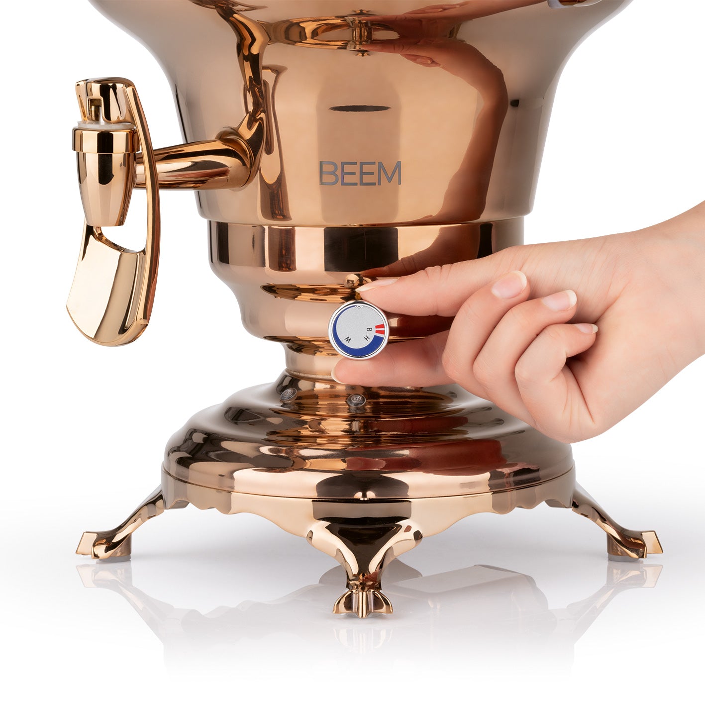 Samowar Rebecca mit Dispenser - Edelstahl/rose