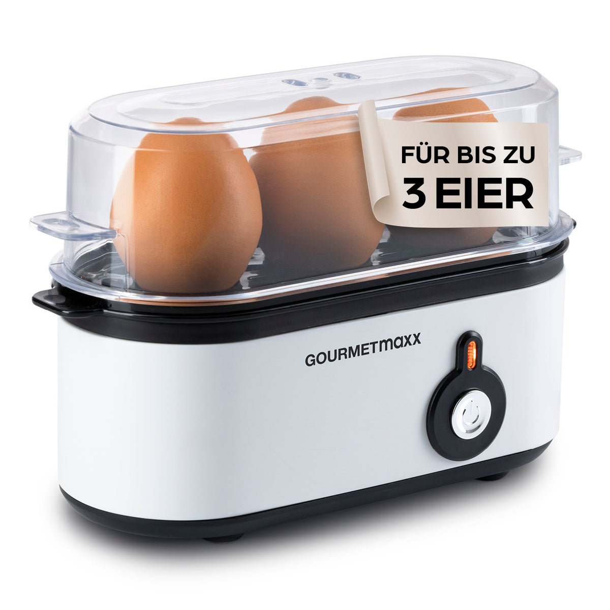 Immer perfekte Eier genießen – mit dem GOURMETmaxx Design-Eierkocher!