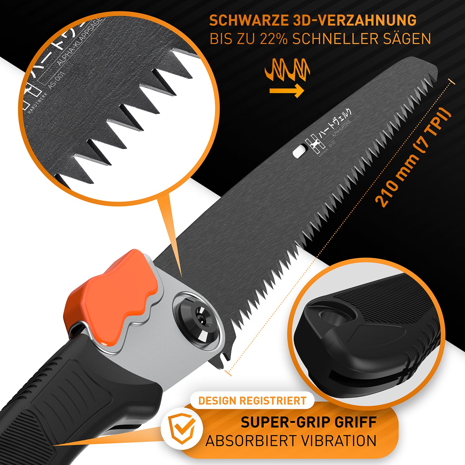 Klappbare Handsäge aus Karbonstahl - 21 cm