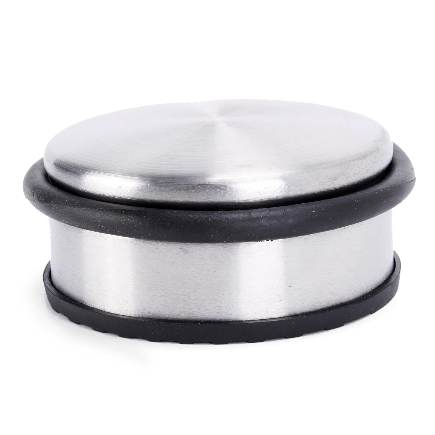 Edelstahl Türstopper Chrom-Design flach - 8 Stück, verchromt, silberfarben, robust und schwer, schützt Türen effektiv.