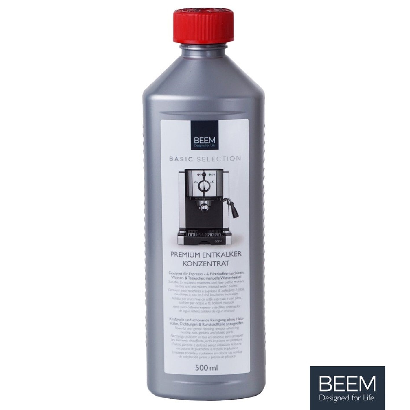 Entkalkerkonzentrat Premium 500ml zur gründlichen Reinigung und Entkalkung aller Kaffeemaschinen für langanhaltende Funktion.