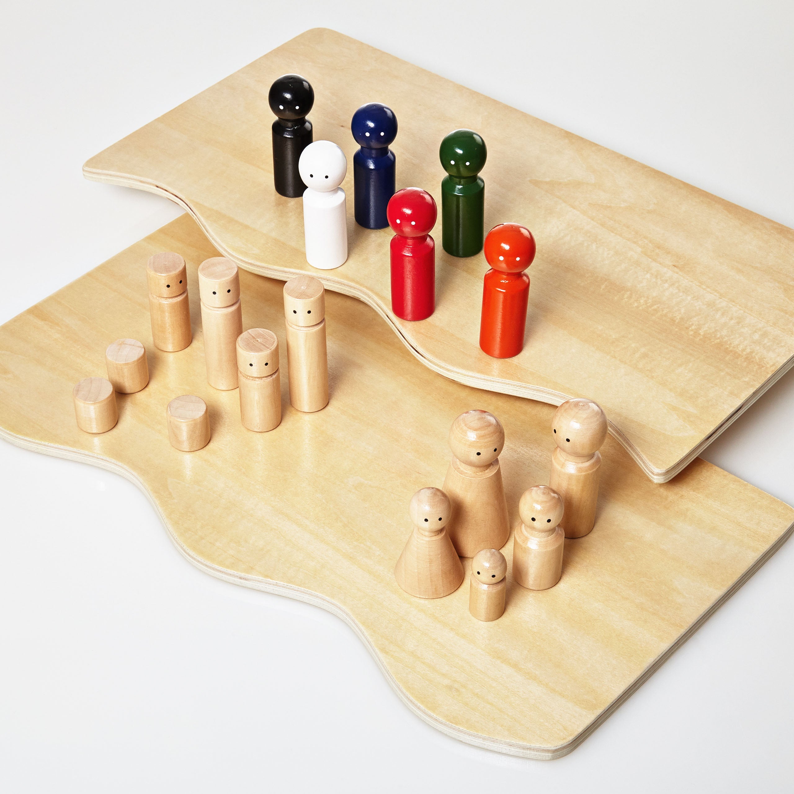 Familienaufstellung Familienbrett Systembrett Set aus Holz - 32 Teile