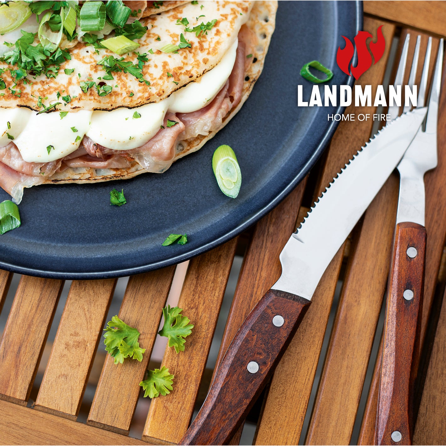 Wendeplatte Modulus - 30 x 39 cm aus schwarzem Gusseisen, beidseitig nutzbar für Crêpes und Poffertjes mit optimaler Hitzeverteilung